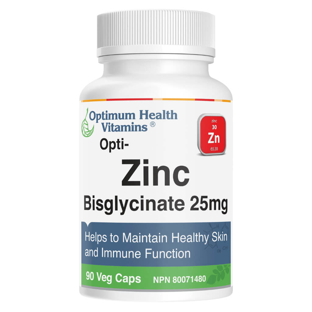 Opti Zinc Bisglycinate 25mg Supplement - High Absorption Zinc for Immune Support & Wellness - Perfect for Daily Health, Fitness, and Immune System Boost