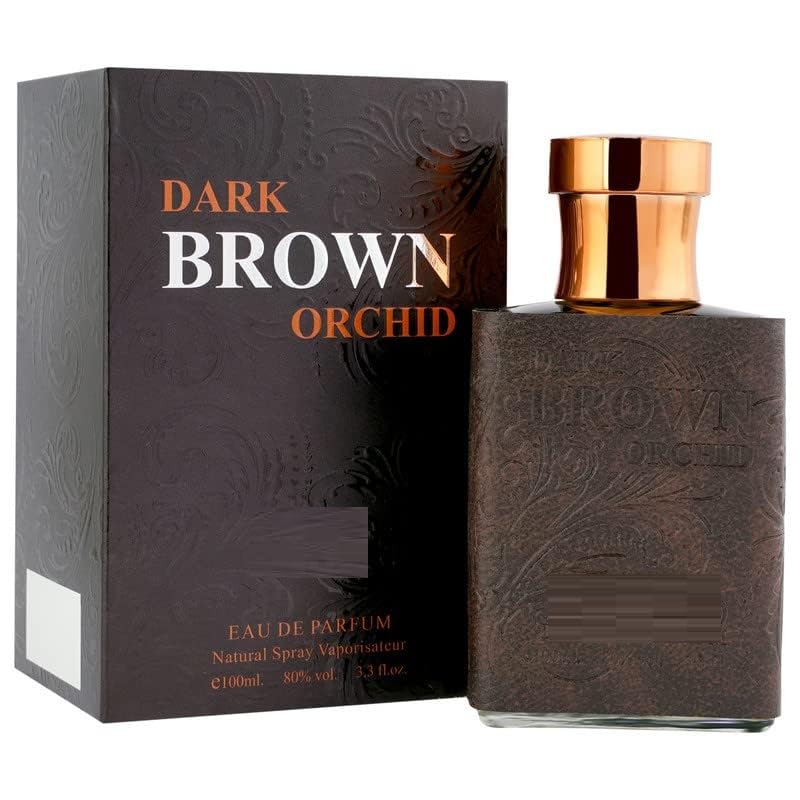 Dark Brown Orchid Long Lasting 100ml Men's Perfume | Amber, Powdery & Woody Scent | 11.64Oz Eau de Toilette | Soothing Fragrance for Day & Night Wear | Gift for Him