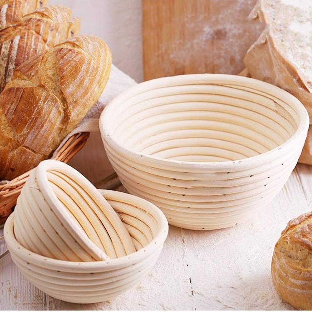 7.1 Inch Round Banneton Proofing Basket - 100% Natural Rattan Brotform for Sourdough Bread Baking | Perfect for Home Bakers & Artisan Bread Making | Dough Rising & Shaping Tool for Professional Results