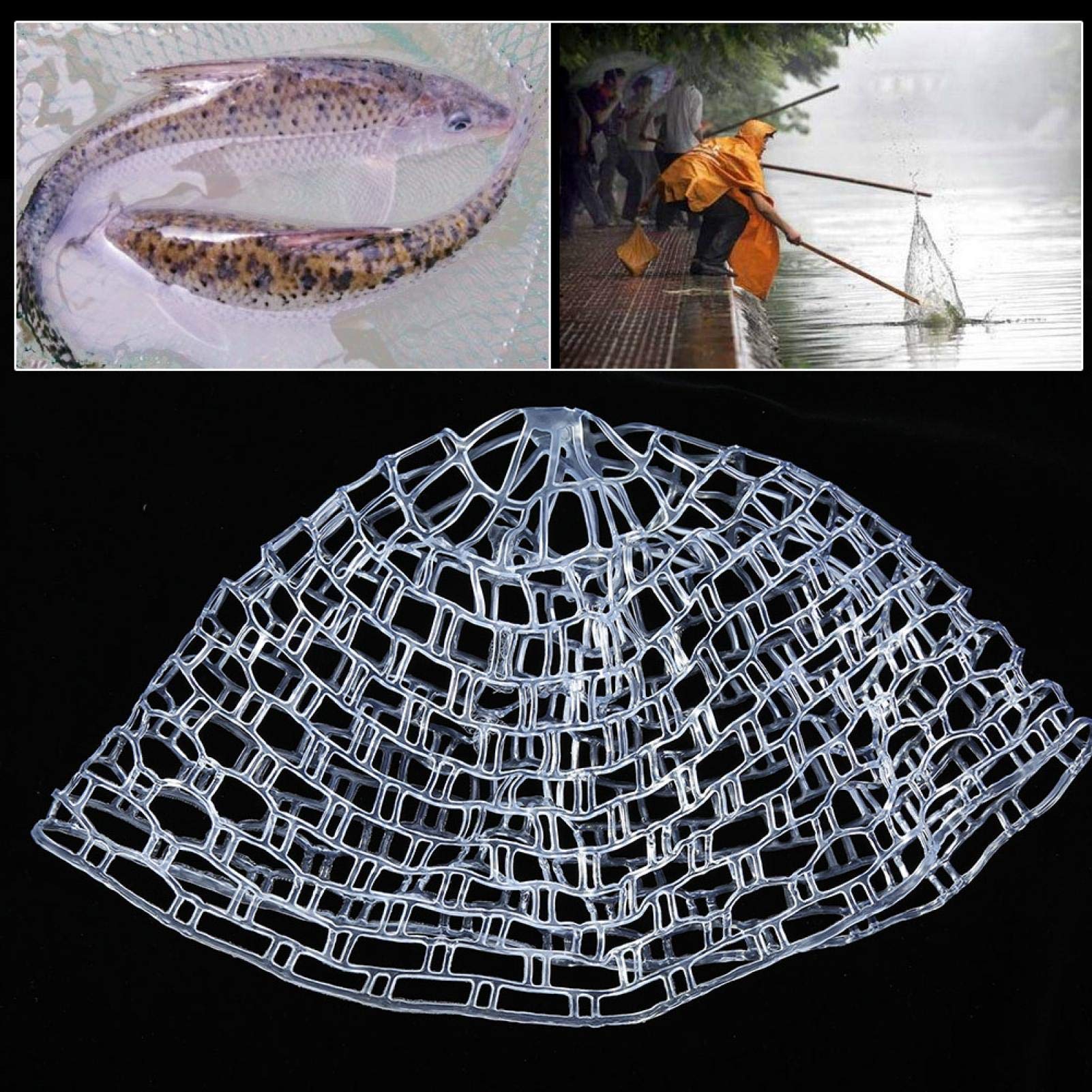 TOPINCN Fishing Landing Net - Soft Rubber Mesh Trout Net for Catch & Release, Fly Fishing, and Replacement | Durable & Gentle on Fish for Streams, Rivers, and Lakes