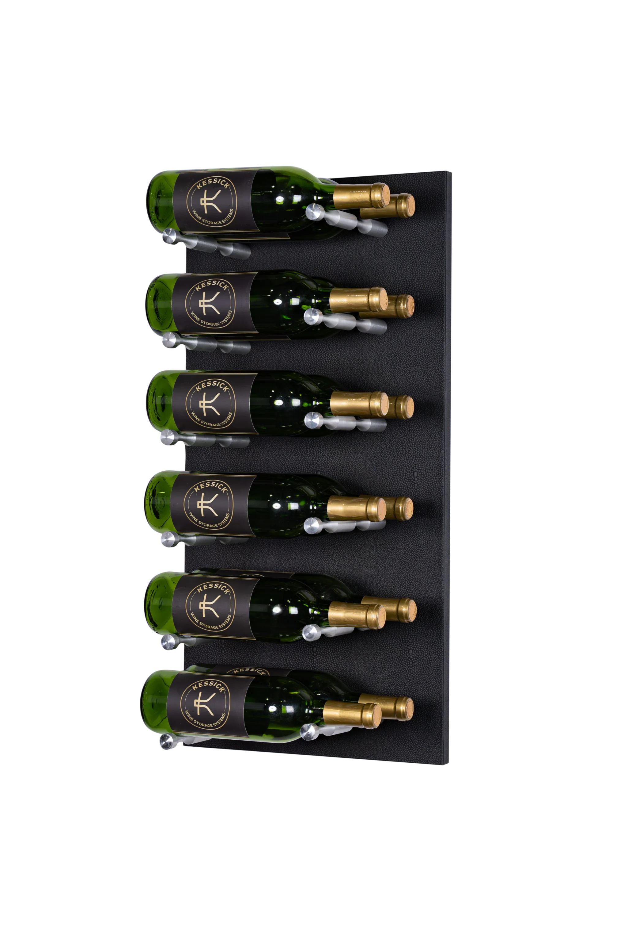 Kessick Wine as Art 14 x 28 Vertical Leather Panel Wine Rack - Stylish Wall Mounted Wine Storage for Home Bar, Kitchen, or Dining Room Decor