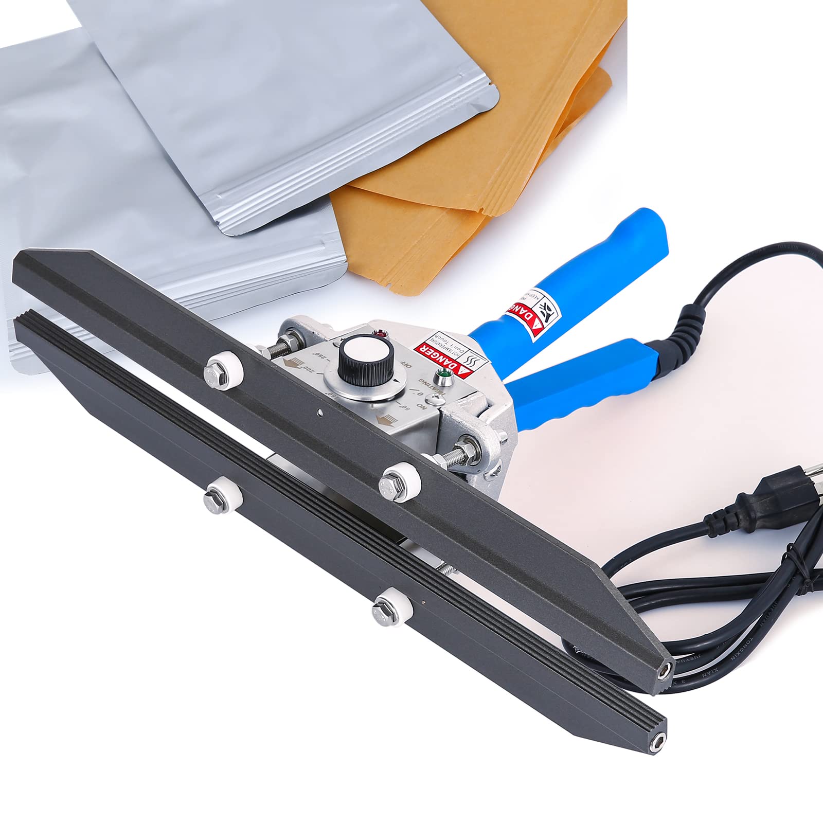 Portable 16 Inch Mylar Bag Heat Sealer - Handheld Food Sealer Machine for Snacks, Coffee, Grains & Meal Prep | Airtight Plastic Bag Sealer for Food Storage, Sous Vide & Vacuum Sealing