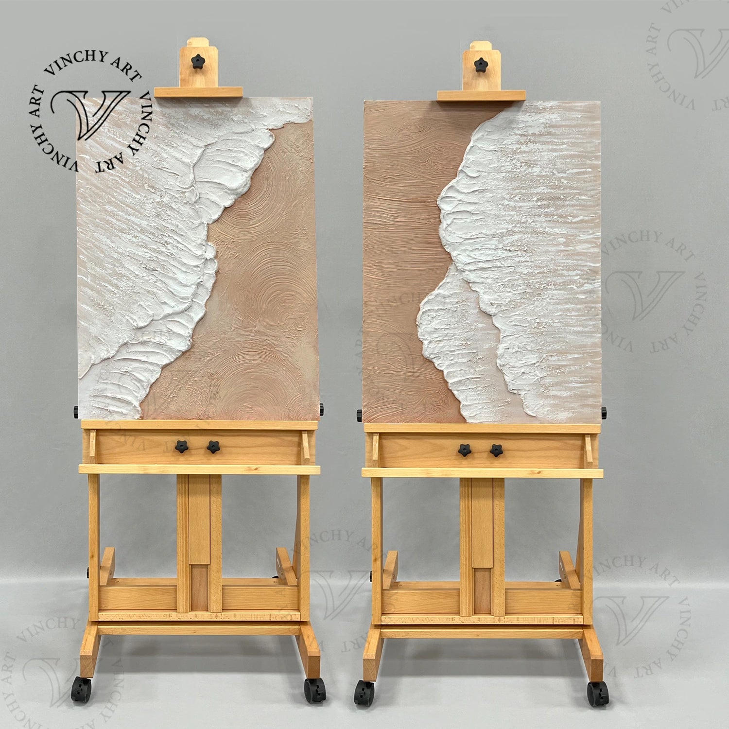 Ocean and Sky Painting Set of 2 - Handmade Canvas Wall Art for Home & Office Decor - Perfect for Living Room, Bedroom or Beach House