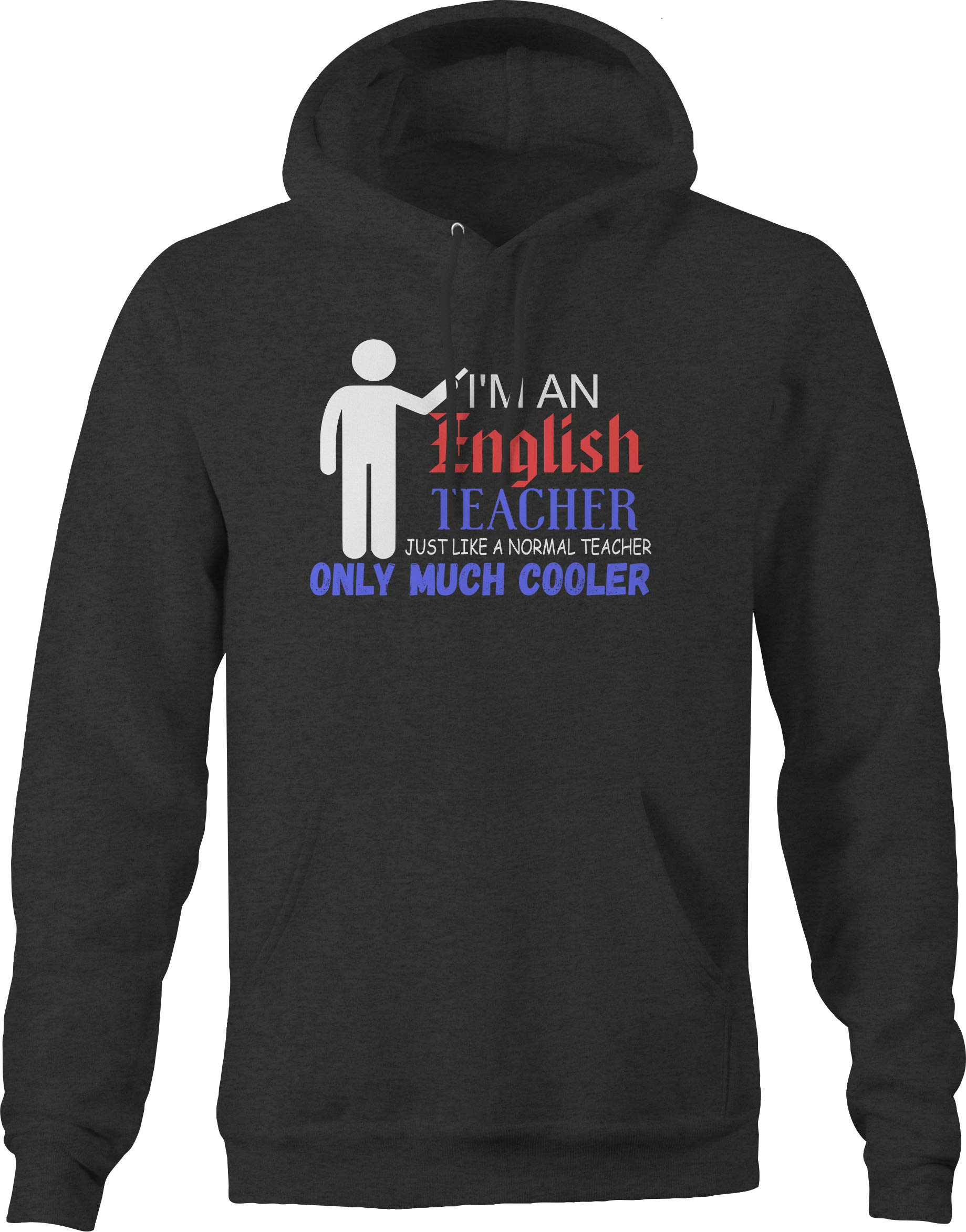 VIL English Teacher Hoodie for Men - Cool & Stylish Gray Pullover | Perfect for Casual Wear, Teaching, and Everyday Comfort