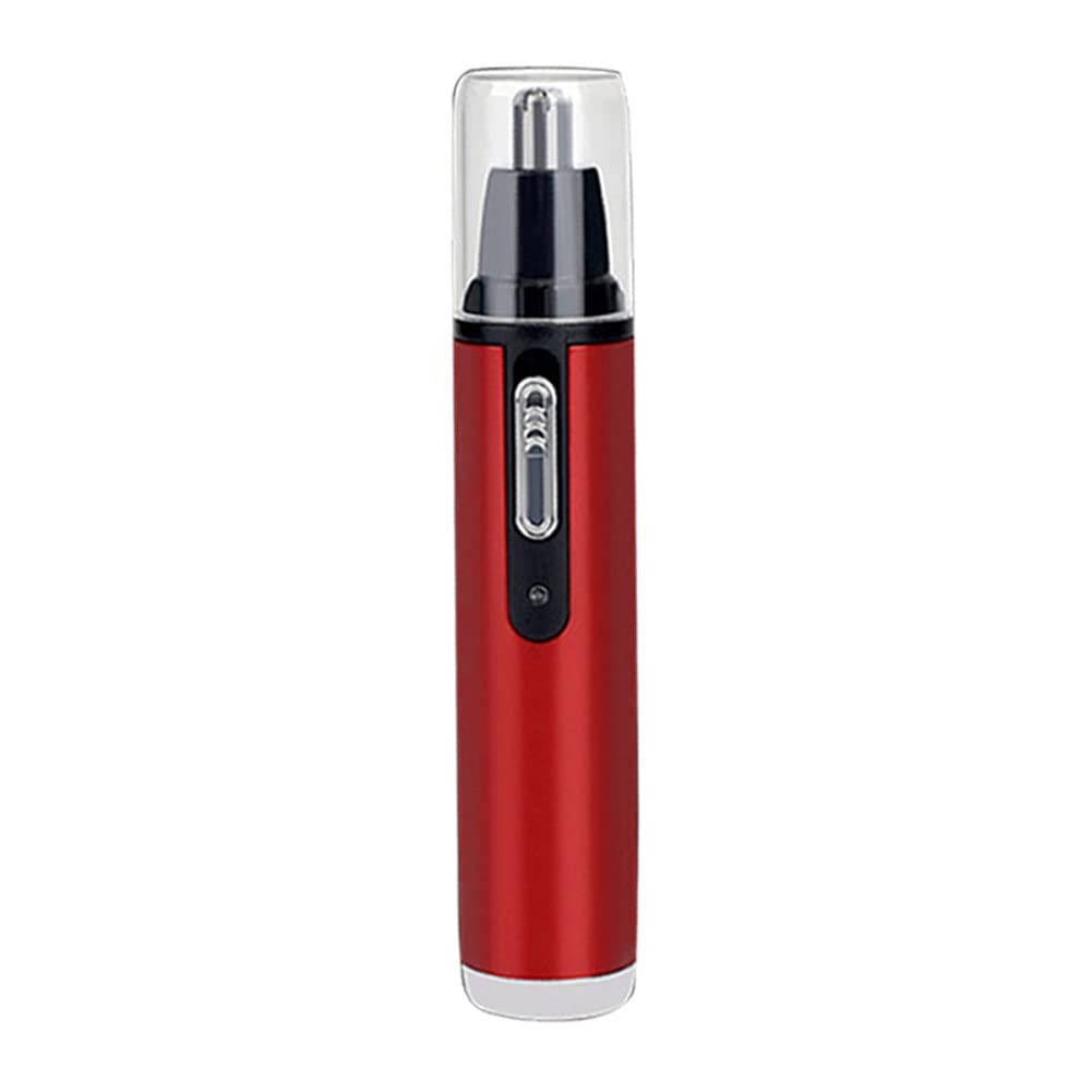 QIYUDS Wet & Dry Nose and Ear Hair Trimmer - USB Rechargeable Nasal Hair Vacuum Cleaning System for Men (Red) - Perfect for Travel, Home & Gym Use