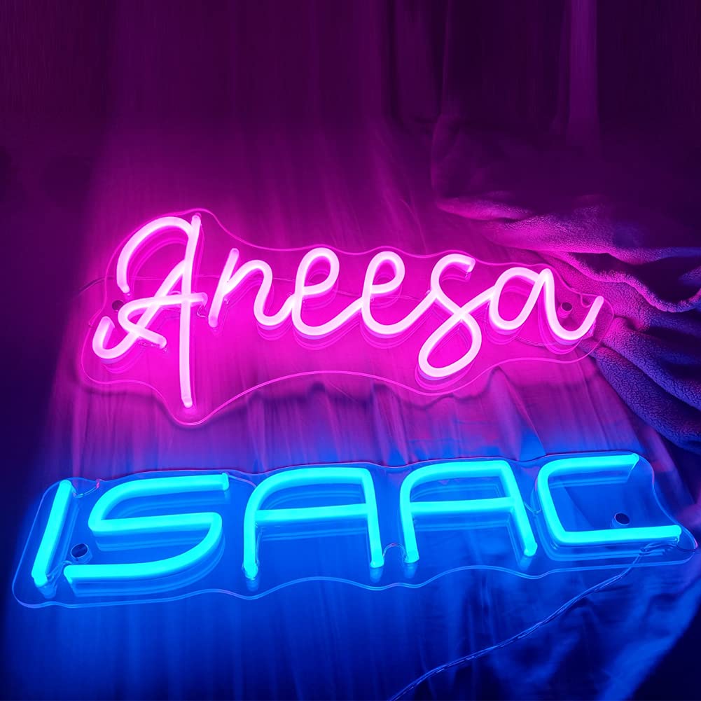 Custom Neon Signs - Personalized LED Name Light for Boys & Girls | Handmade Birthday Gift, Baby Shower Decor, Nursery & Bedroom Wall Art | 20-inch Dimmable Home Accent Lighting for Parties, Weddings & Room Decor