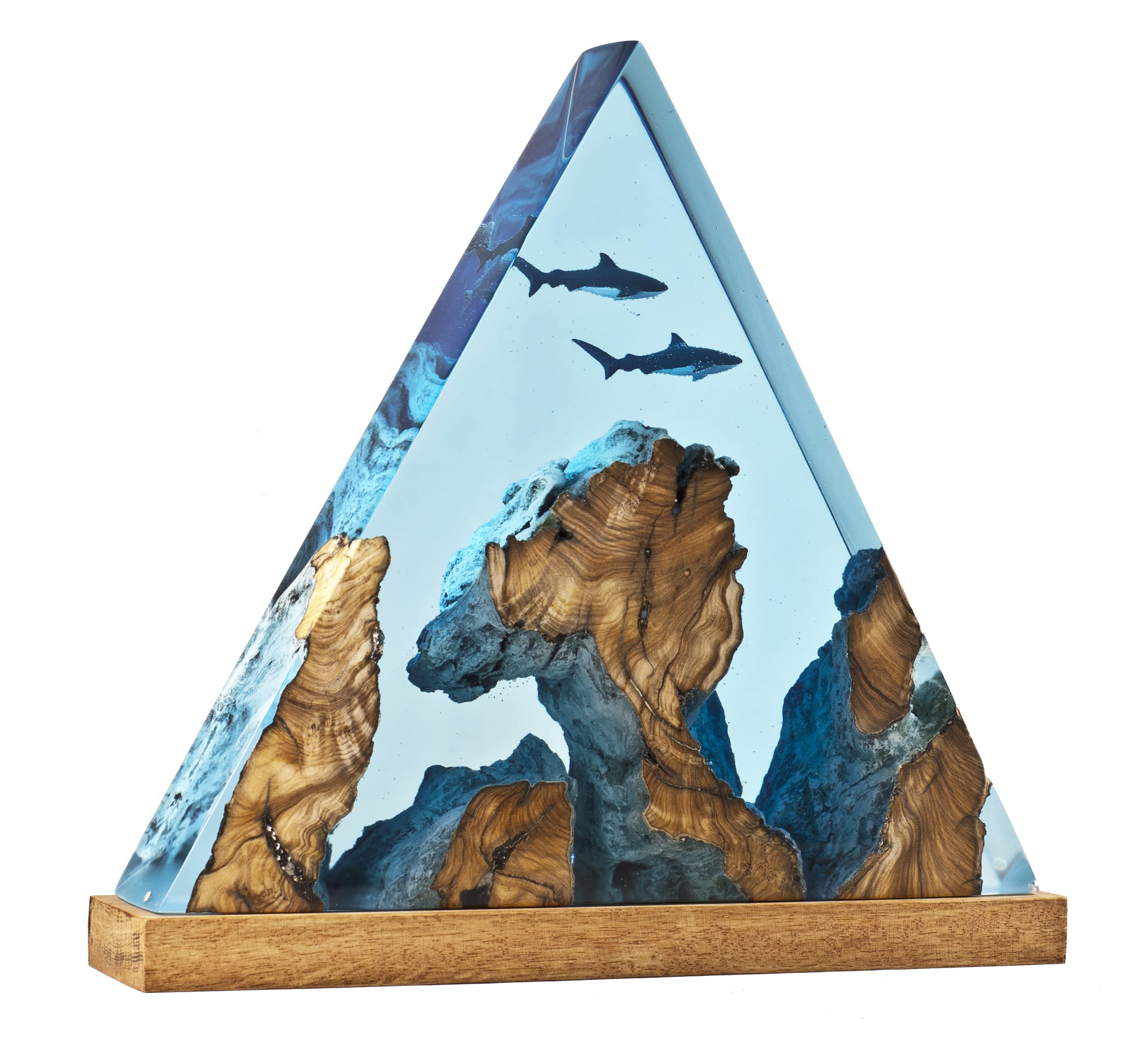 Shark Epoxy Resin Lamp - Handmade Whale & Sea Animal Night Light, Modern Bedside Table Lamp for Bedroom, Kids Room & Living Room Decor | Perfect as Nature-Themed Gift & Relaxing Nightlight