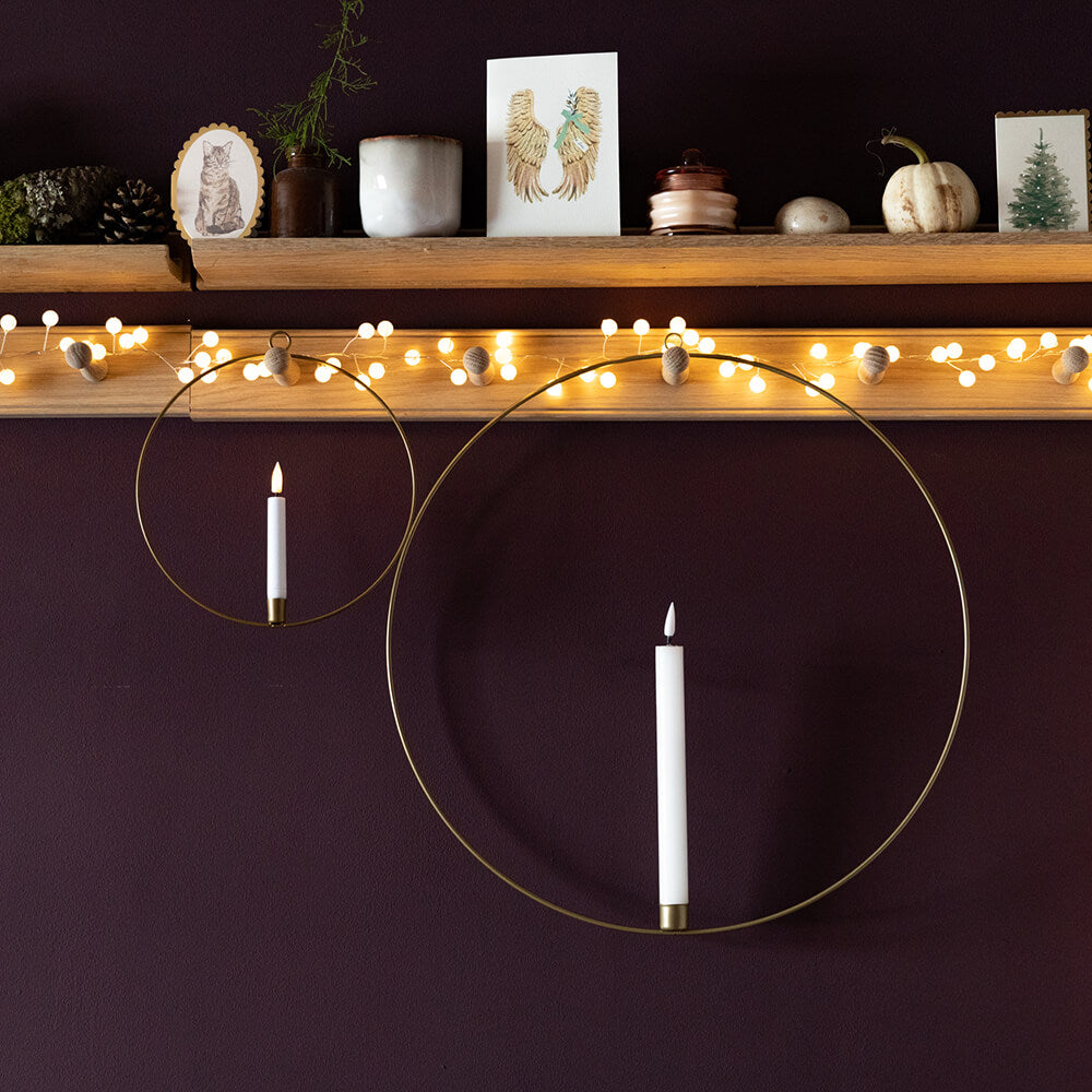 Gold Illuminated Candle Ring - Elegant Flameless LED Candle Decor for Weddings, Christmas & Home Decoration