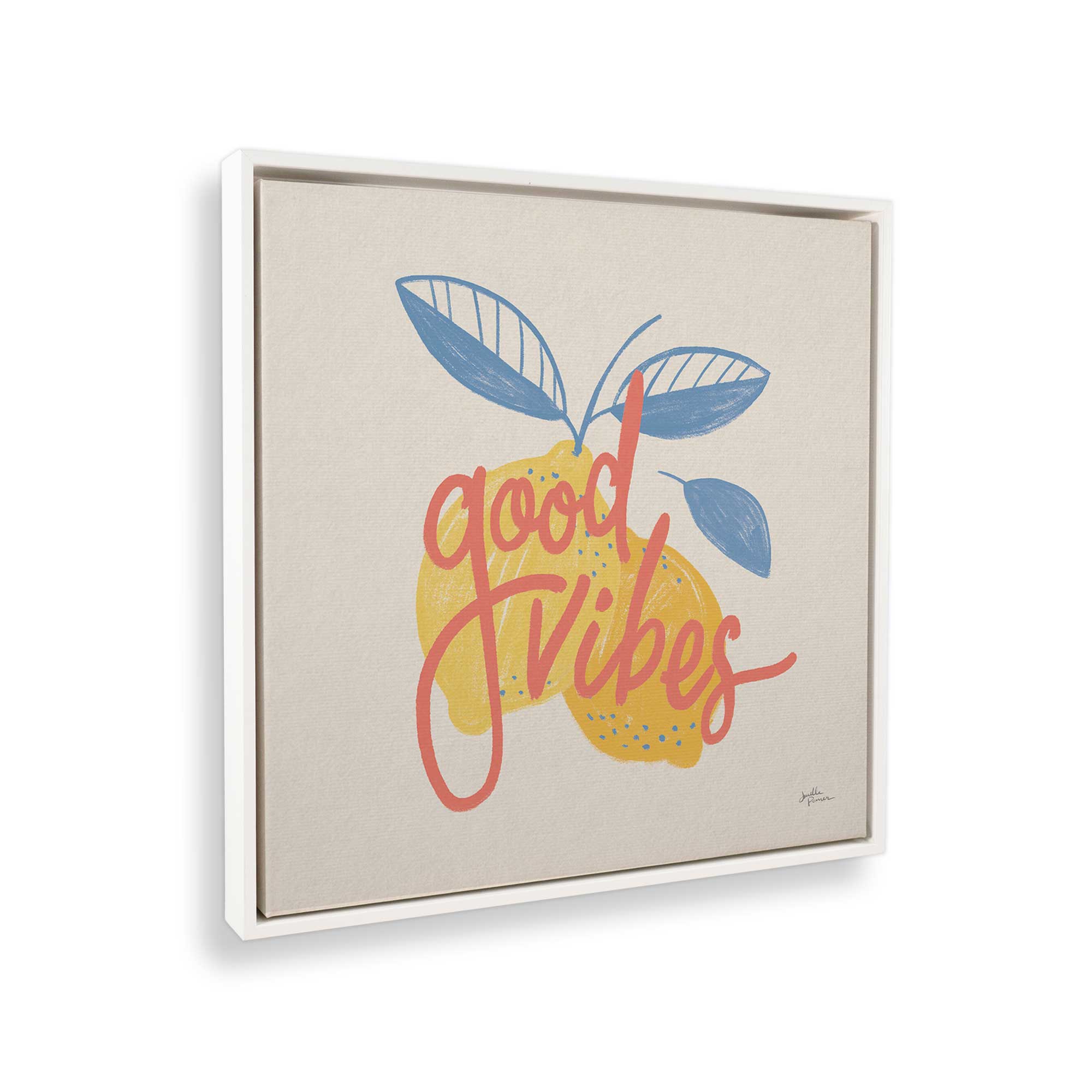 Good Vibes Lemon Poster Print on Canvas - Vibrant Wall Art Decor for Kitchen, Living Room & Office - Perfect for Home & Gift