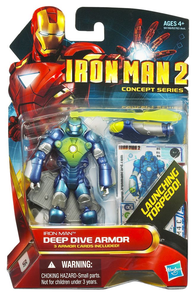 Hasbro Iron Man 2 Movie Concept Series 4 Inch Action Figure - Iron Man Deep Dive Armor Collectible Toy for Kids & Adults - Perfect for Display, Play & Marvel Collections