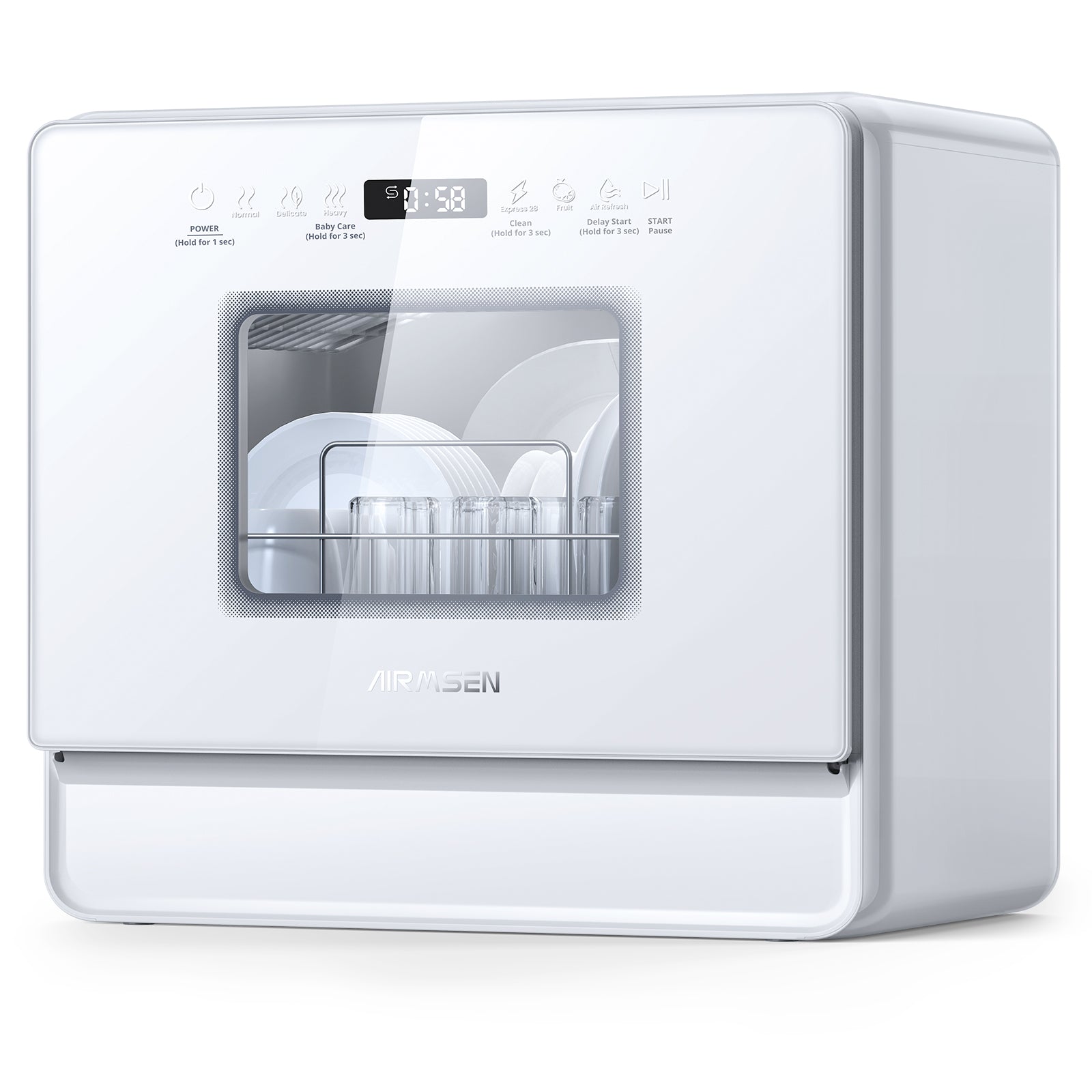 Portable Countertop Dishwasher with Built-in Water Tank - 5 Place Settings Compact Dishwasher for Small Kitchens, Apartments, RVs & Dorm Rooms