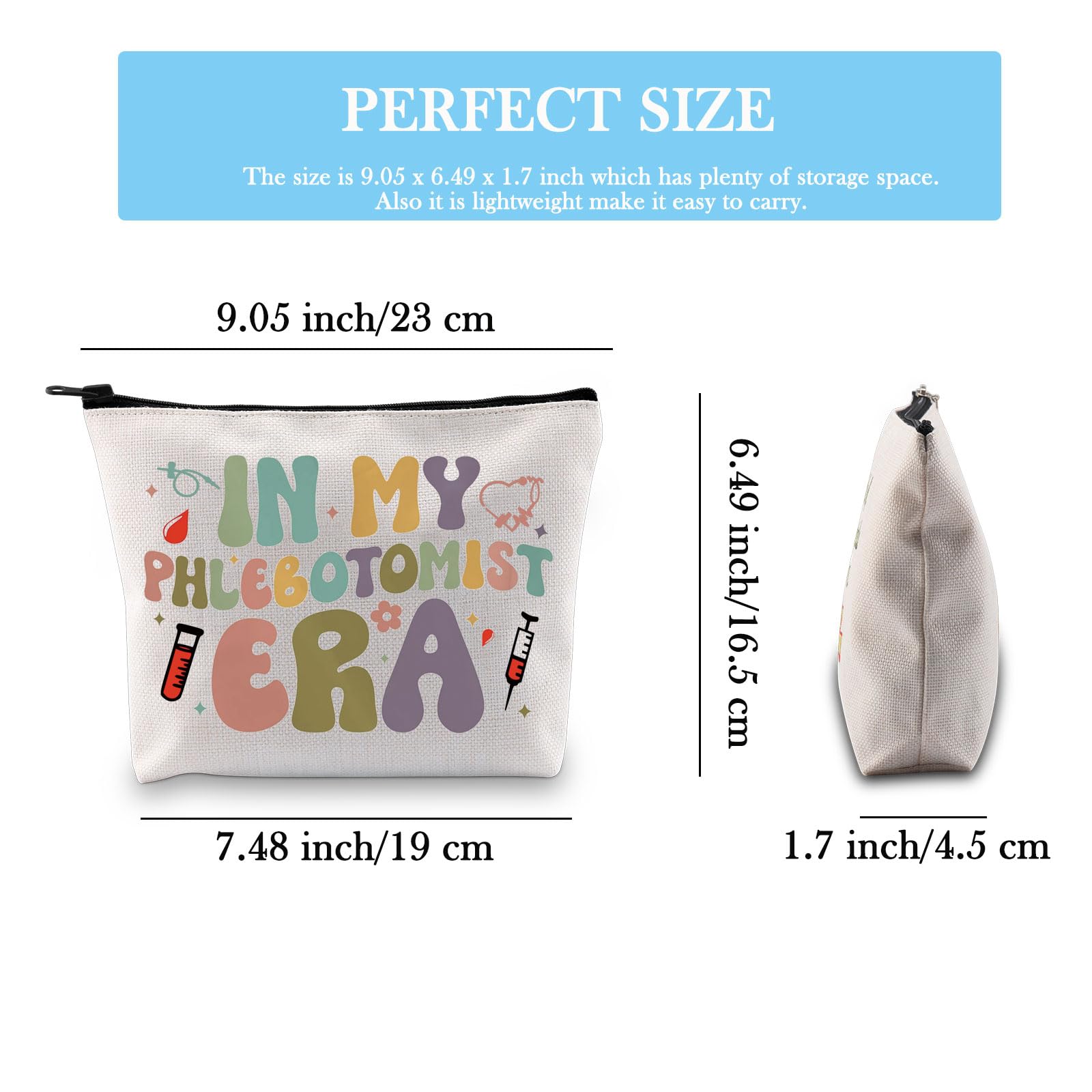 GJTIM Phlebotomy Technician Nurse Gift - Hematologist Medical Tech Zipper Pouch Makeup Bag for Phlebotomists | Perfect for Medical Professionals, Students & Healthcare Workers (In My Phlebotomist Era Design)