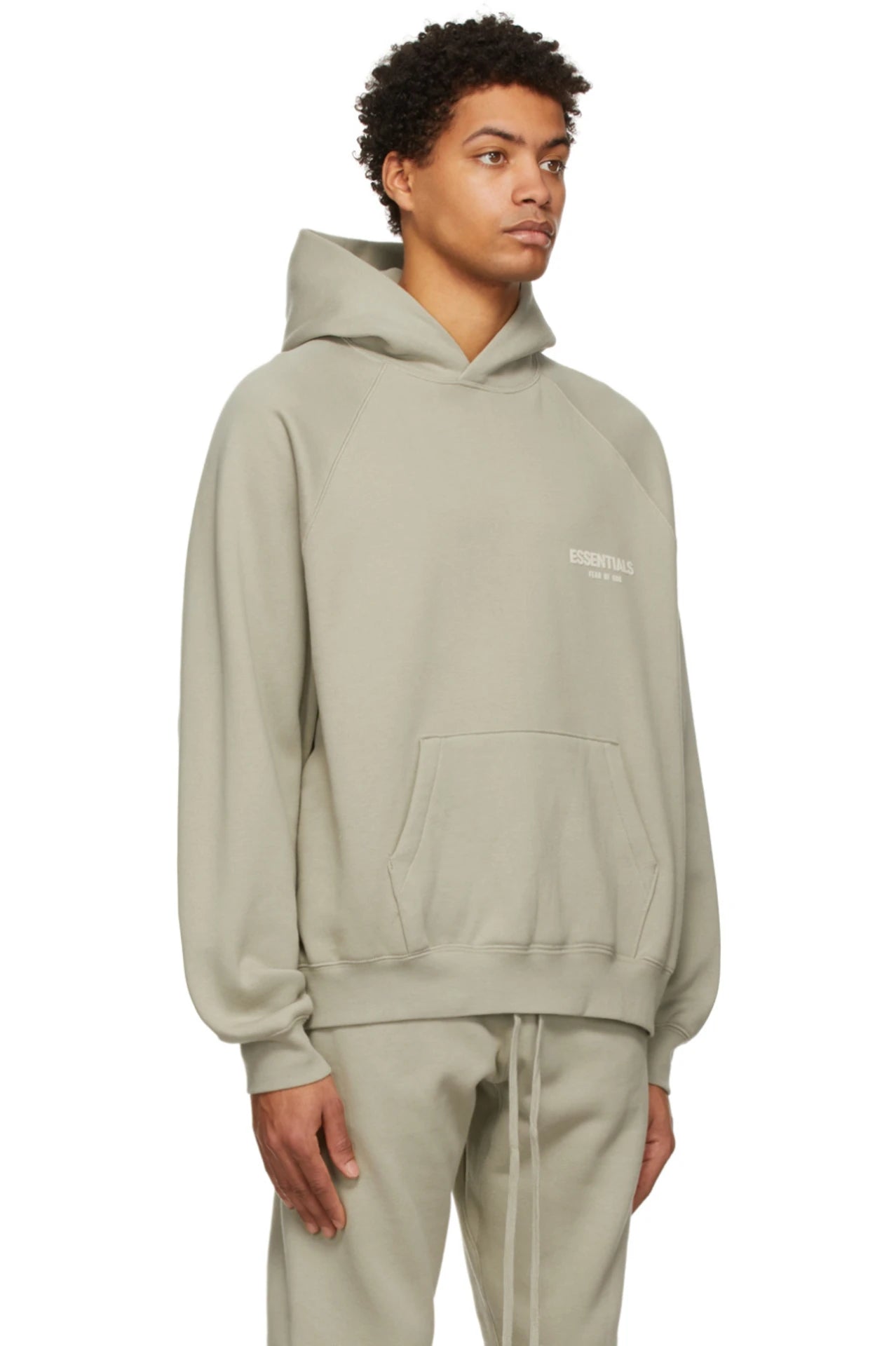 Fear of God Essentials Graphic Pullover Hoodie - Seafoam Green SS22 Collection | Men's Casual Streetwear Sweatshirt for Everyday Wear & Lounge