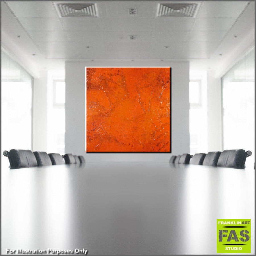 Abstract Orange Wall Art - Modern Canvas Painting for Home & Office Decor | Perfect for Living Room, Bedroom, or Workspace