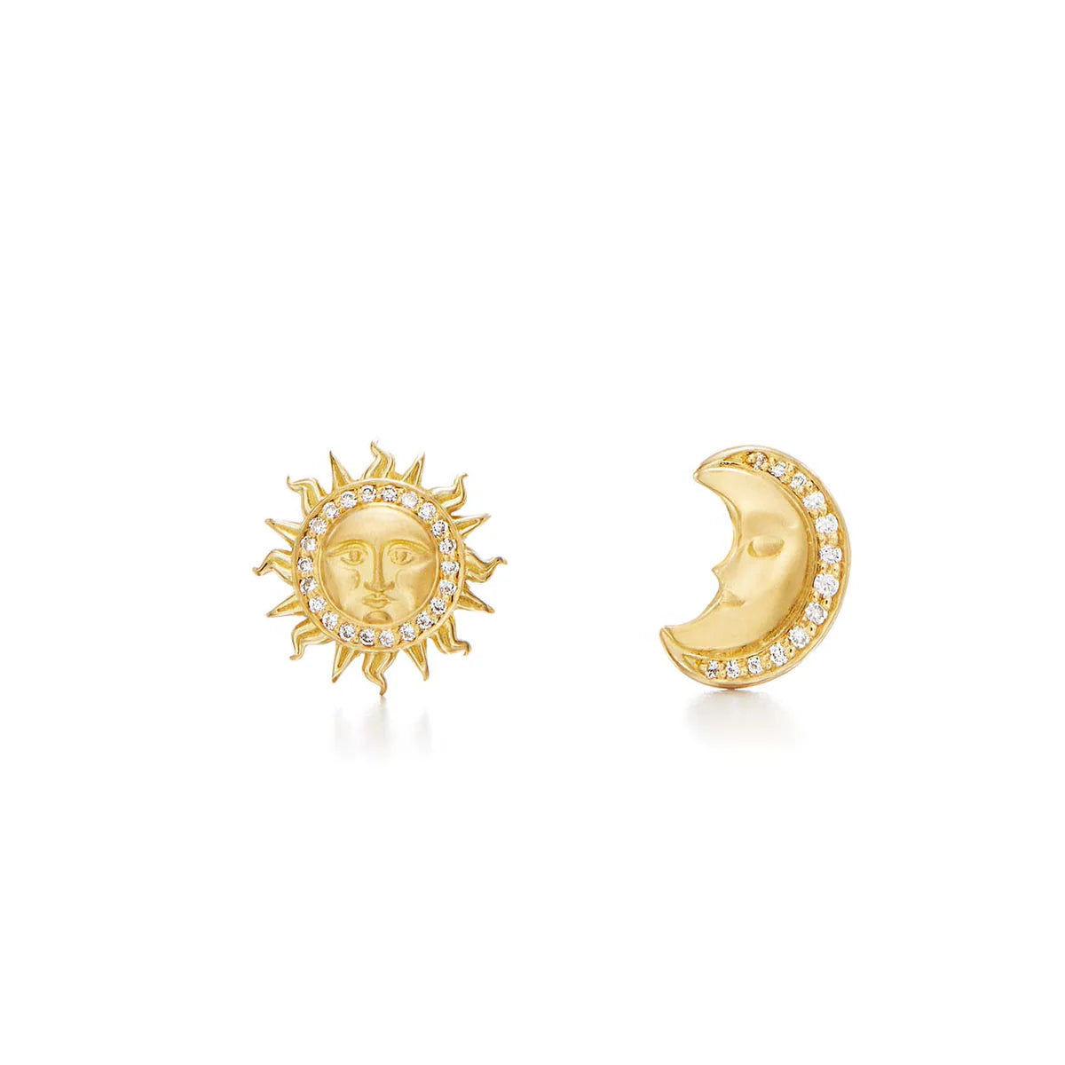 Temple St. Clair Sole Luna Diamond Earrings - 18K Gold Hoop Earrings with Genuine Diamonds | Perfect for Weddings, Date Nights & Special Occasions