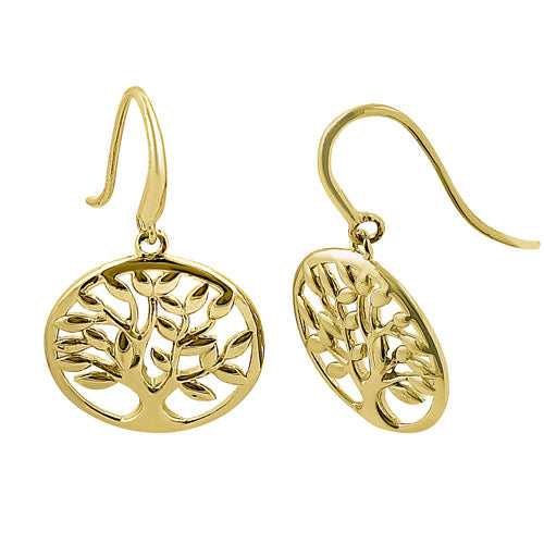 14K Yellow Gold Tree of Life Earrings for Women - Dainty Nature-Inspired Jewelry - Perfect for Everyday Wear, Gifts & Special Occasions