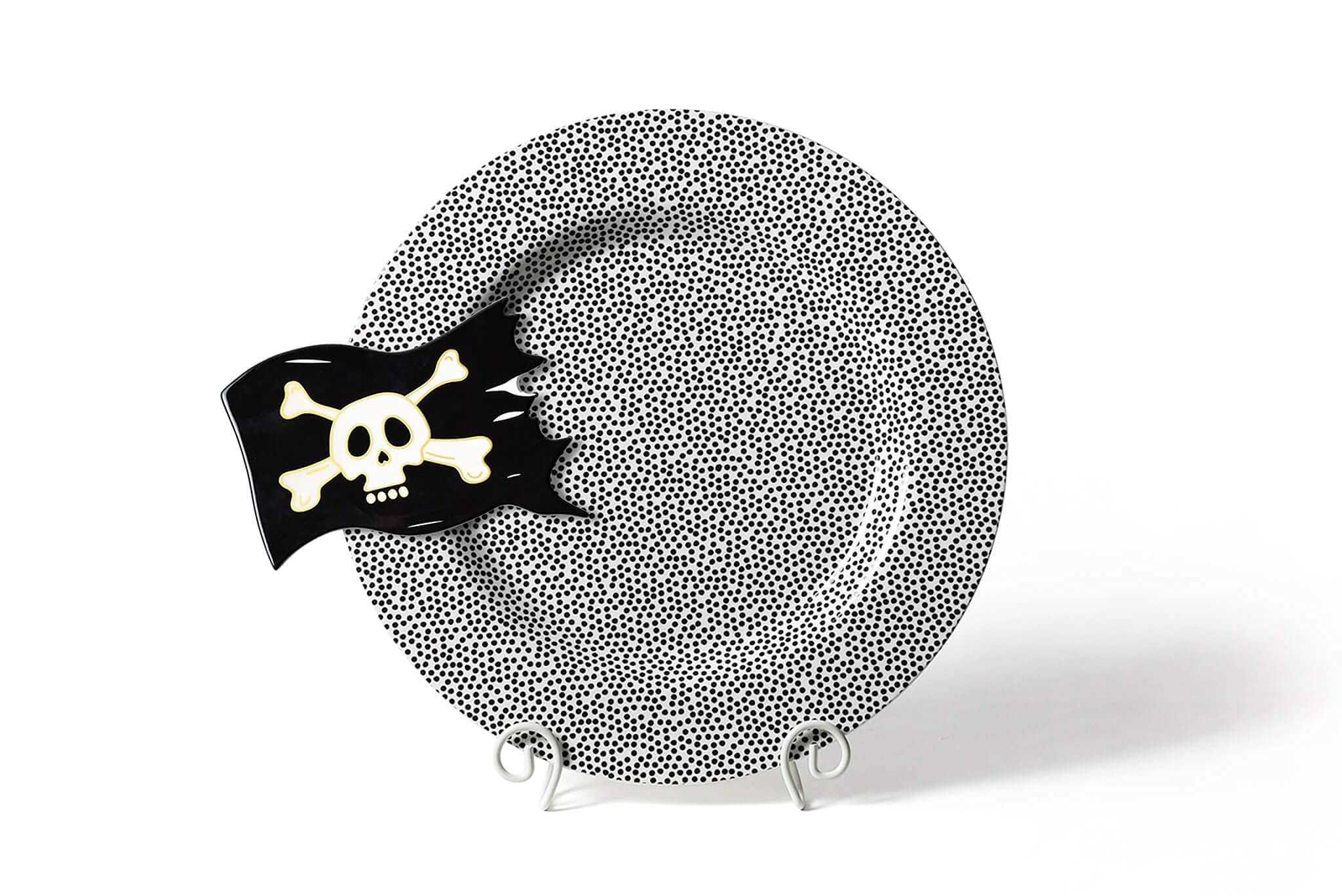 Happy Everything Black Small Dot Big Entertaining Platter - Stylish Serving Tray for Parties, Events & Home Decor - Perfect for Appetizers, Desserts & Charcuterie Boards
