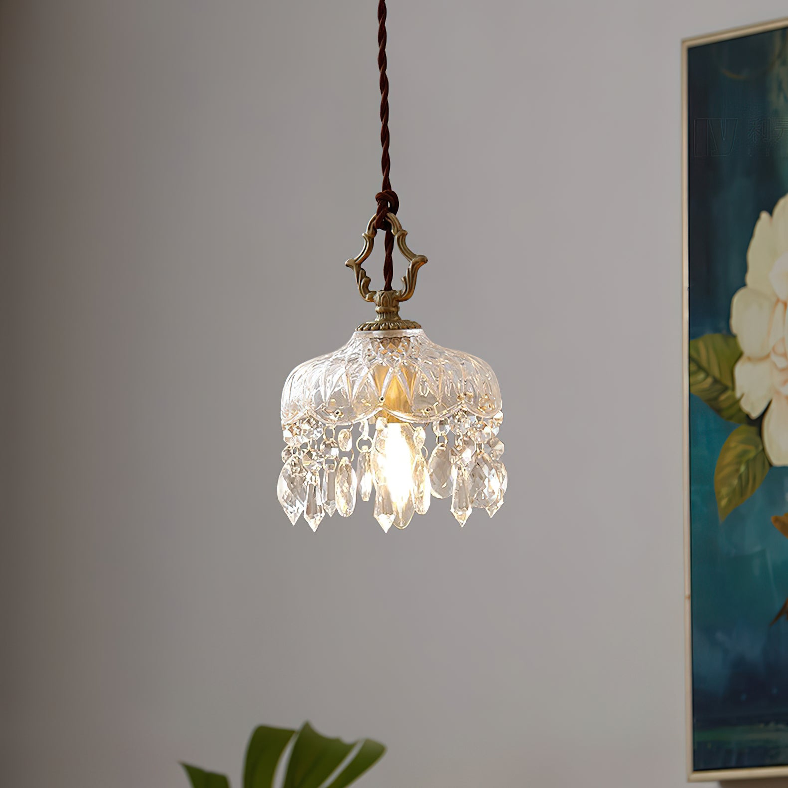 Crystal Haba Pendant Lamp - Modern Glass Ceiling Light Fixture for Dining Room, Kitchen, Living Room & Bedroom Decor