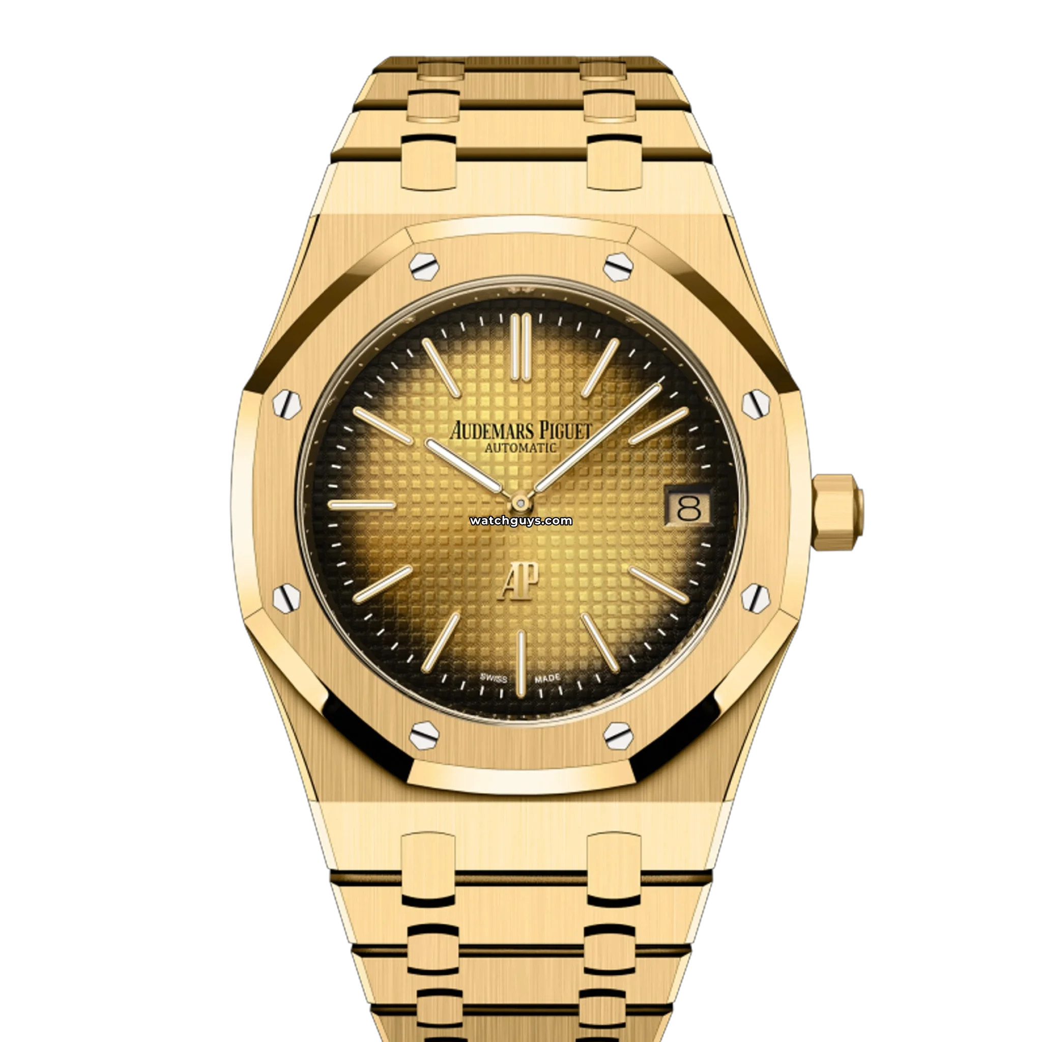Audemars Piguet Royal Oak Jumbo Extra Thin 16202BA.OO.1240BA.01 Luxury Men's Watch - 18K Yellow Gold Case & Bracelet - Perfect for Business Meetings & Formal Events
