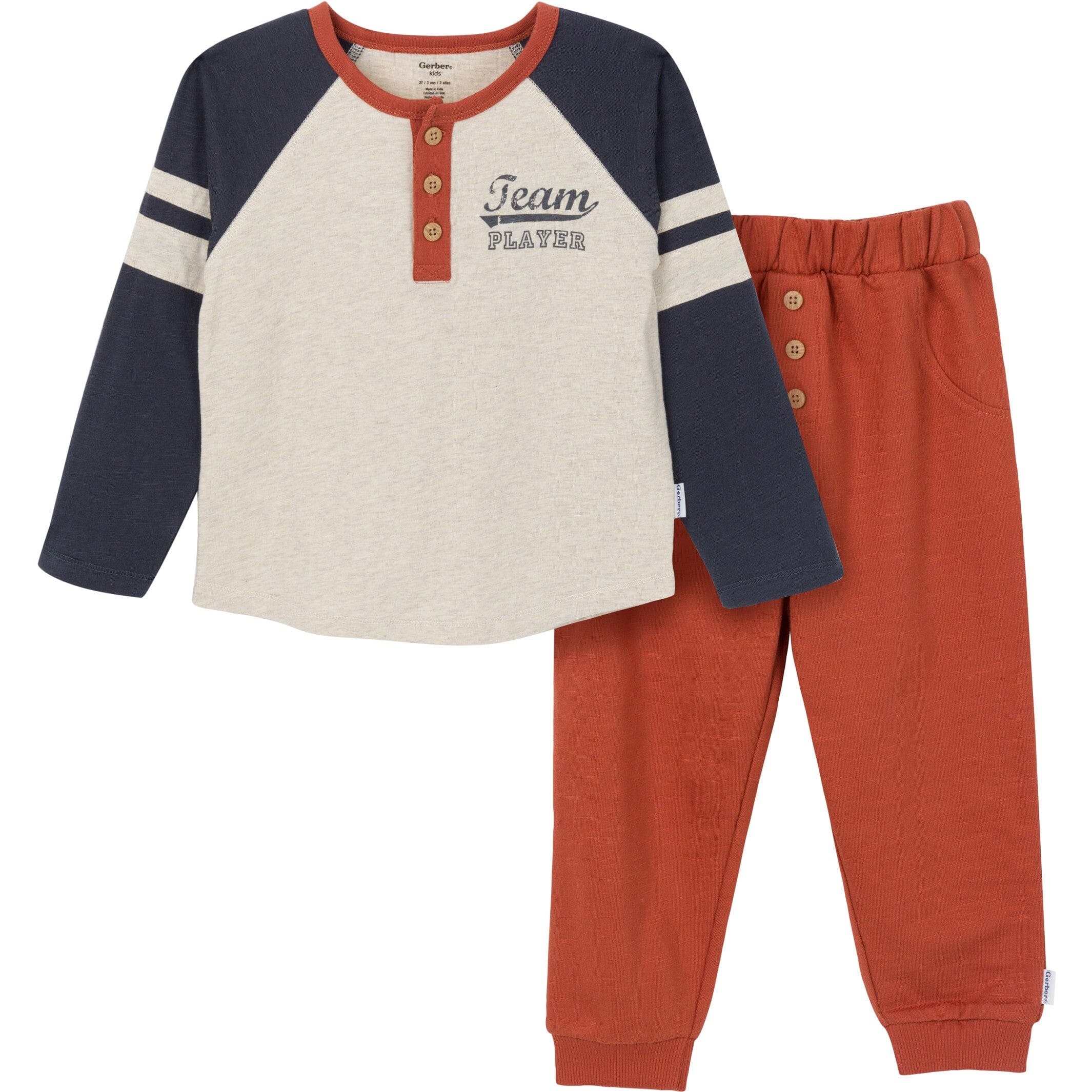 2 Piece Toddler Boys Team Player Top & Joggers Set - Cute Matching Outfit for Playdates, Preschool & Casual Wear