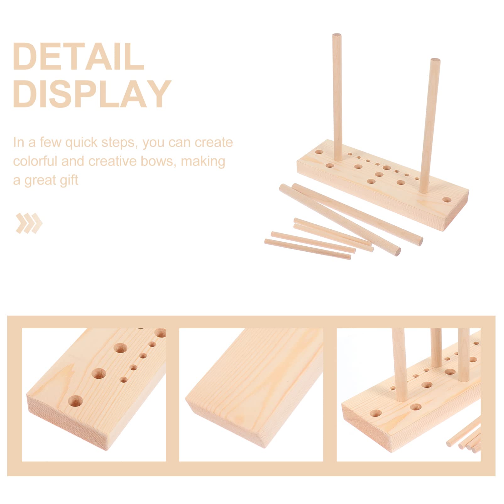 Kisangel 5-in-1 Wooden Bow Maker Tool Set for DIY Craft Ribbons - Perfect for Christmas Wreaths, Holiday Decorations, Halloween Bows & Gift Wrapping