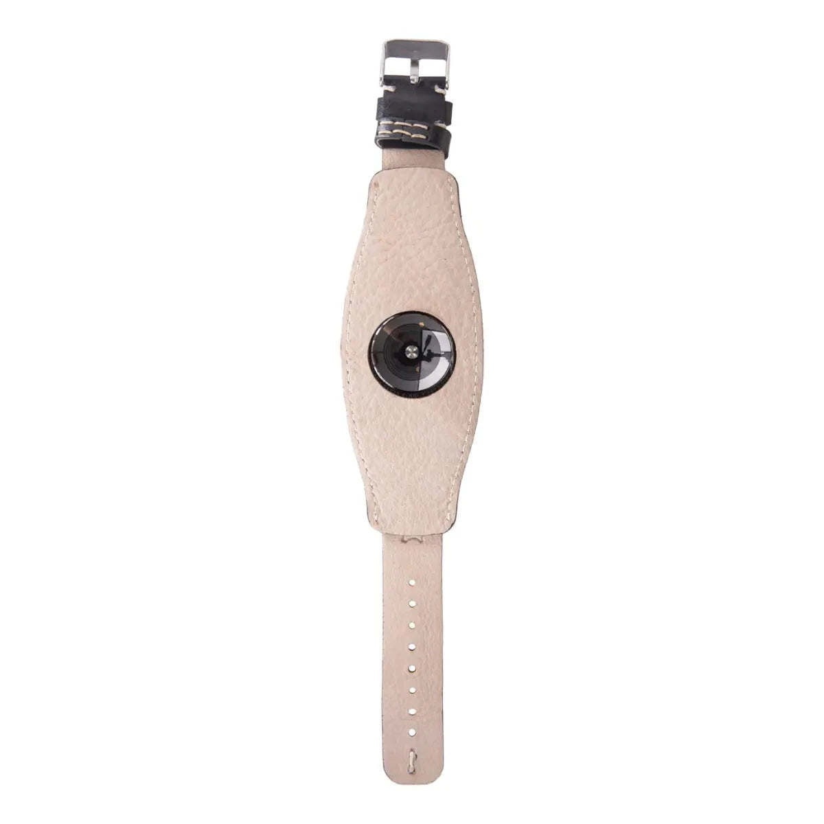Premium Black Leather Cuff Strap for Apple Watch - Pulsar Design - Compatible with All Apple Watch Series (38mm/40mm/41mm & 42mm/44mm/45mm/49mm) - Perfect for Business, Casual & Formal Occasions