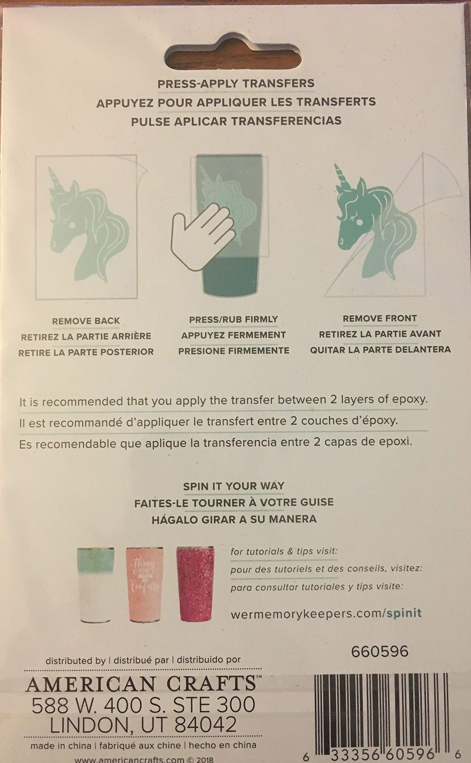 We R Memory Keepers Vinyl Transfer Spin It Tool - Unicorn Design for DIY Crafts, Scrapbooking & Home Decor Projects