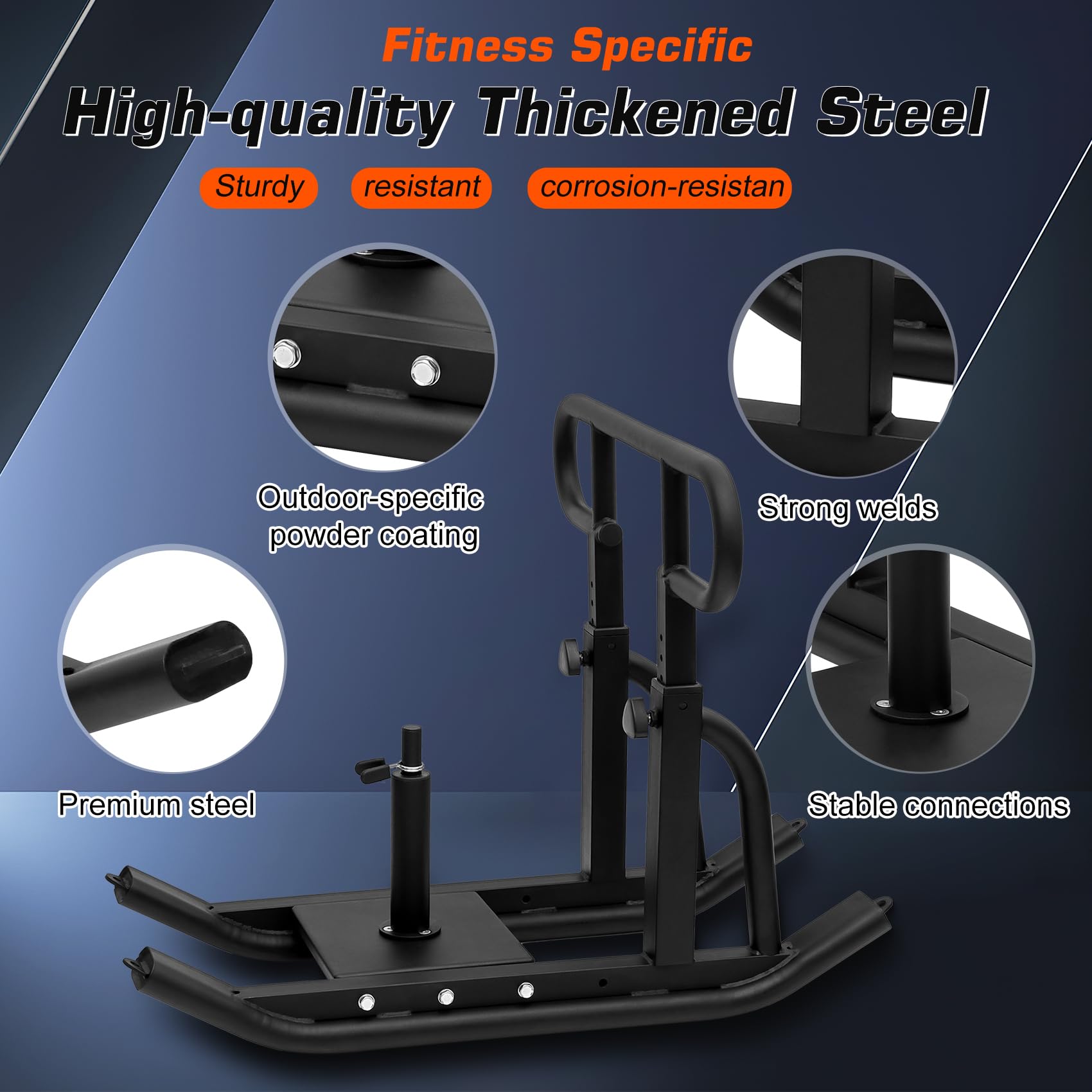 **Adjustable Height Weight Training Sled - Heavy Duty Fitness Sled for Strength & Muscle Building - Compatible with 1