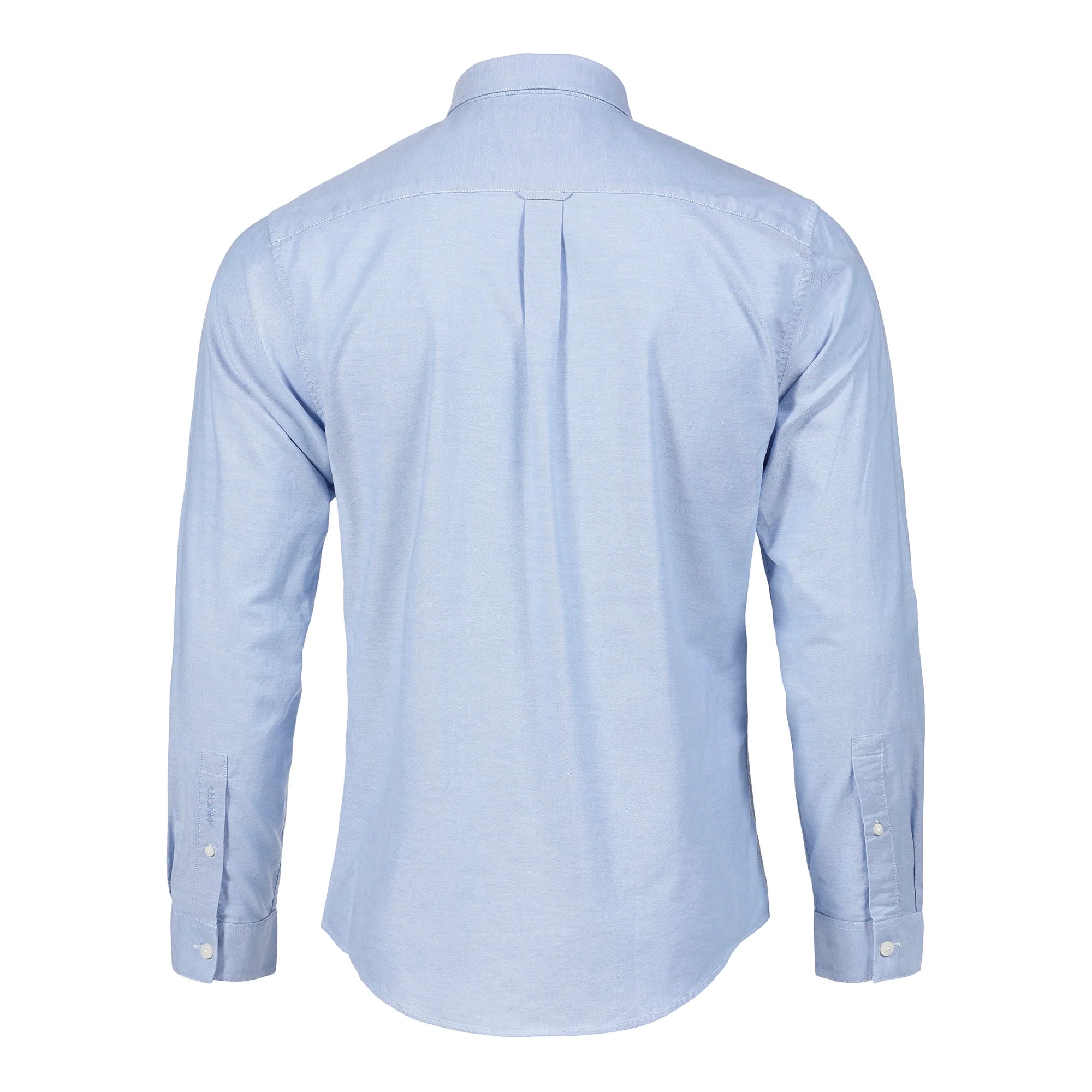 MUSTO ESS Long Sleeve Oxford Shirt for Men - Pale Blue | Comfortable & Stylish Casual Wear for Office, Travel & Outdoor Activities