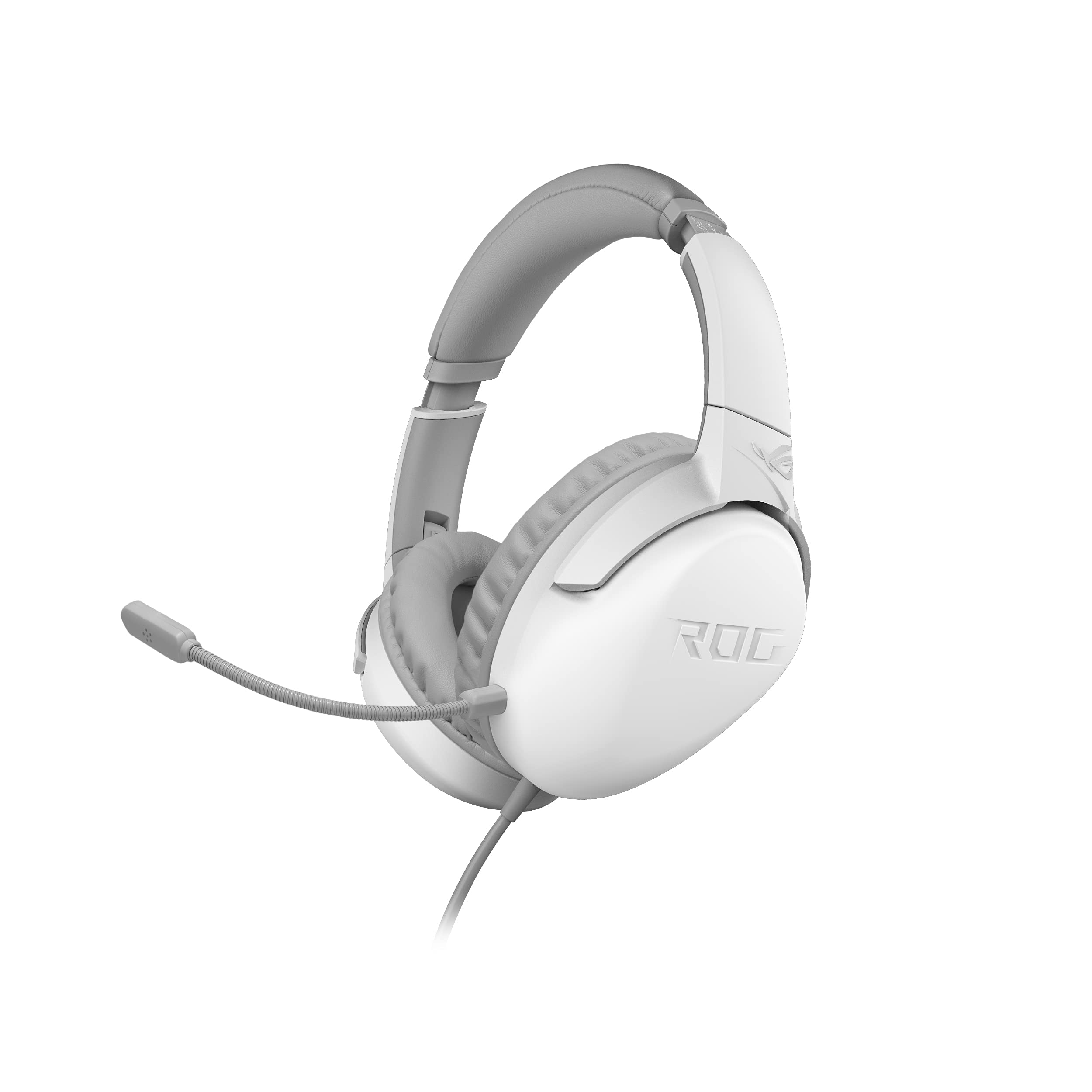 ASUS ROG Strix Go Core Moonlight White Gaming Headset - 3.5mm Jack, High Resolution Audio, Noise Cancelling Mic, 40mm Drivers, Lightweight Design for PC, Switch, PS5 & Mobile Devices - Perfect for Competitive Gaming & Online Streaming
