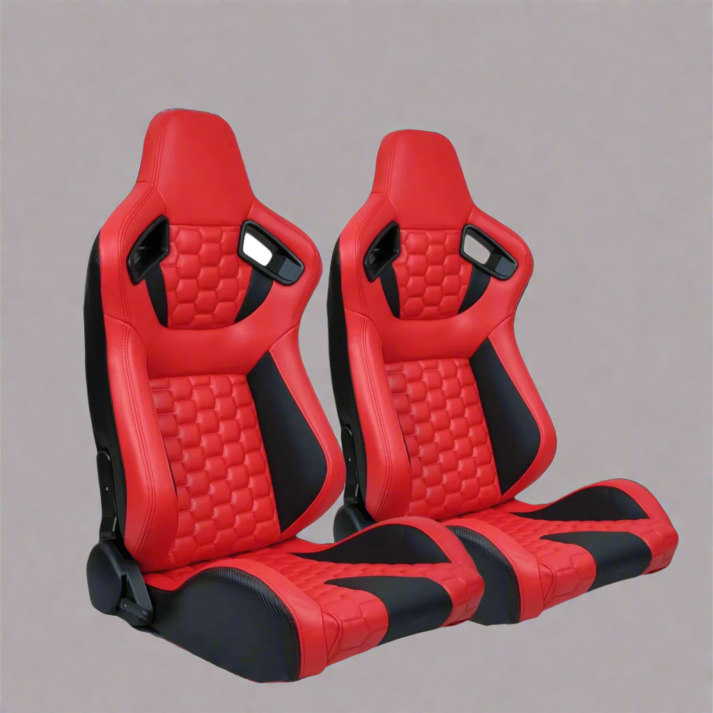 2PCS Universal Adjustable Racing Seats - PVC Leather Bucket Style for Cars & Trucks | High-Performance Sports Car & Off-Road Vehicle Seats | Perfect for Racing, Drifting & Daily Driving