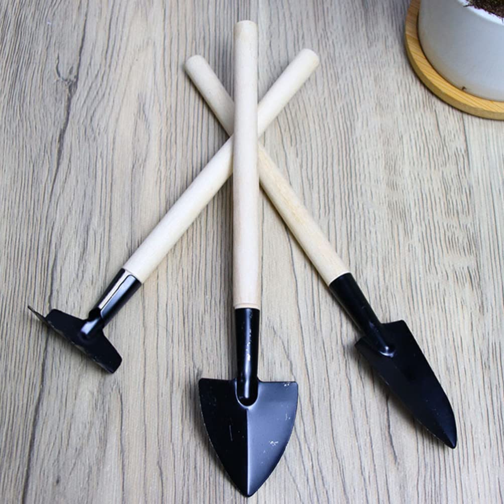 Baluue Mini Garden Tool Set with Wooden Handle - Small Hand Rake, Shovel & Planting Tools for Indoor Plants, Succulents & Herb Gardens | Perfect for Balcony Gardening, Home Planting & DIY Projects