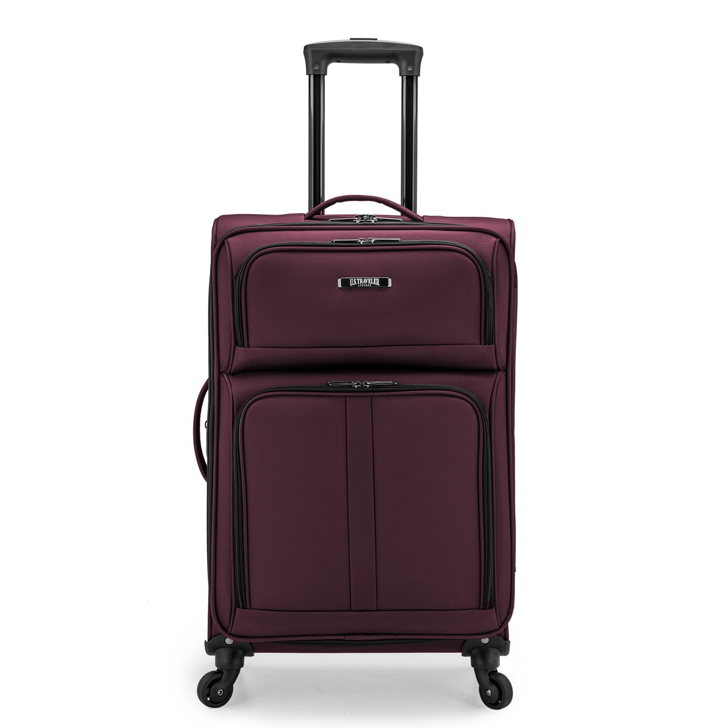 Anzio Softside Expandable Spinner Luggage 26-Inch Checked-Medium Burgundy - Lightweight Durable Suitcase for US Travelers | Perfect for Business Trips & Family Vacations