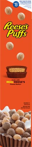 REESE'S PUFFS Chocolate Peanut Butter Cereal - Giant Size 29oz | Kids Breakfast Cereal | Healthy Morning Meal & Snack for School, Office & Home