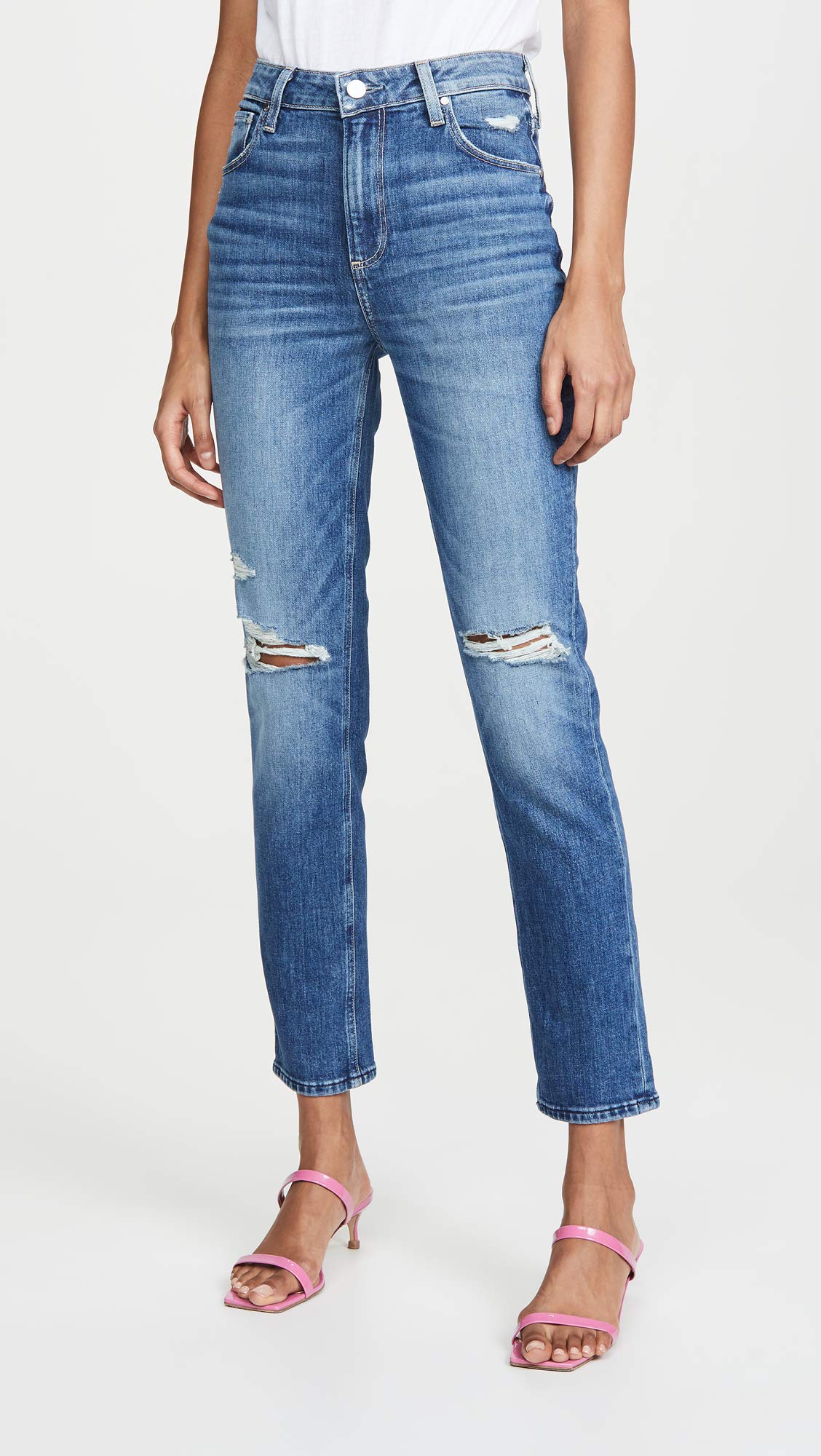 PAIGE Women's Sarah Slim Fit Jeans - High Waist Stretch Denim Pants for Everyday Comfort | Perfect for Work, Casual Outings & Date Nights