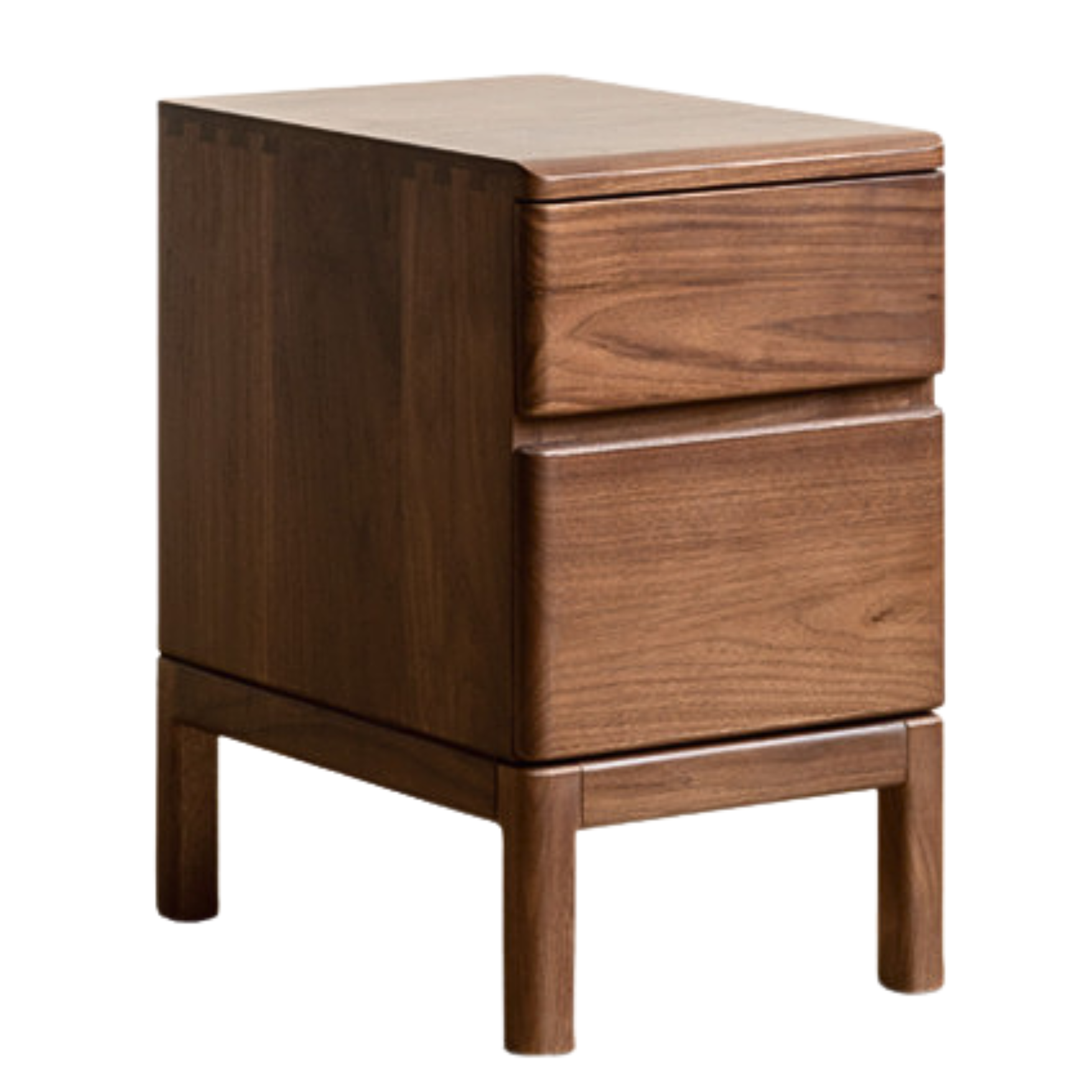Premium Black Walnut & Ash Solid Wood Nightstand - Stylish Bedside Storage Table for Bedroom, Living Room, or Office