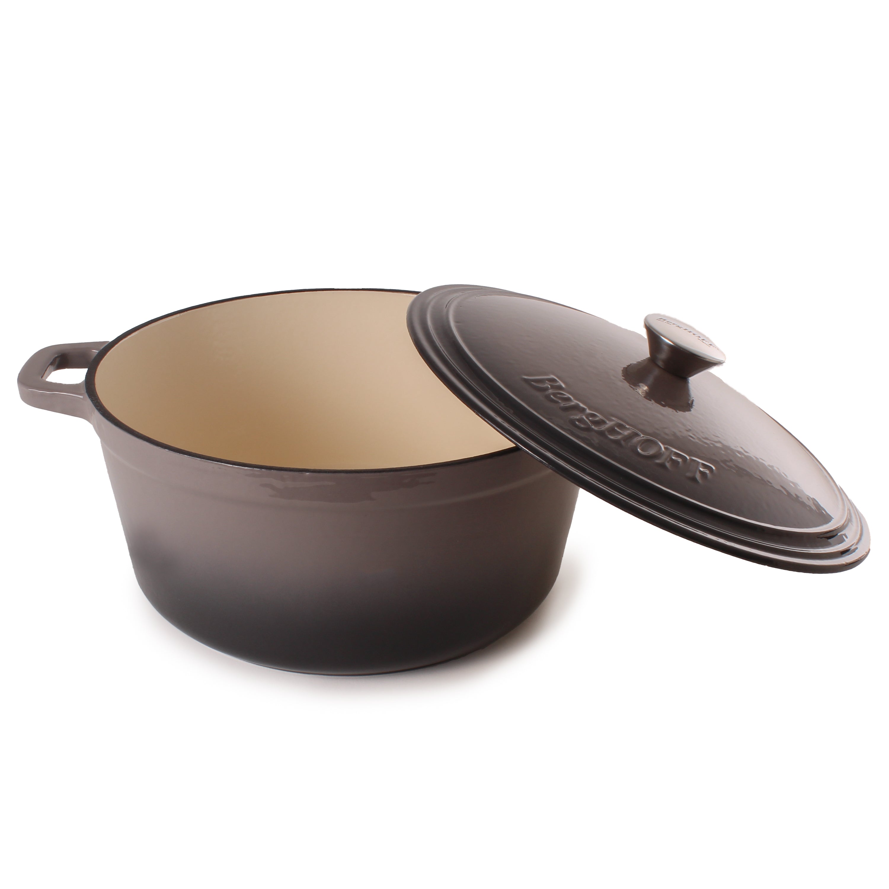 BergHOFF Neo Cast Iron 7qt Round Dutch Oven with Lid - 11 Inch Enameled Cookware for Braising, Stewing & Baking - Perfect for Stovetop, Oven & Campfire Cooking