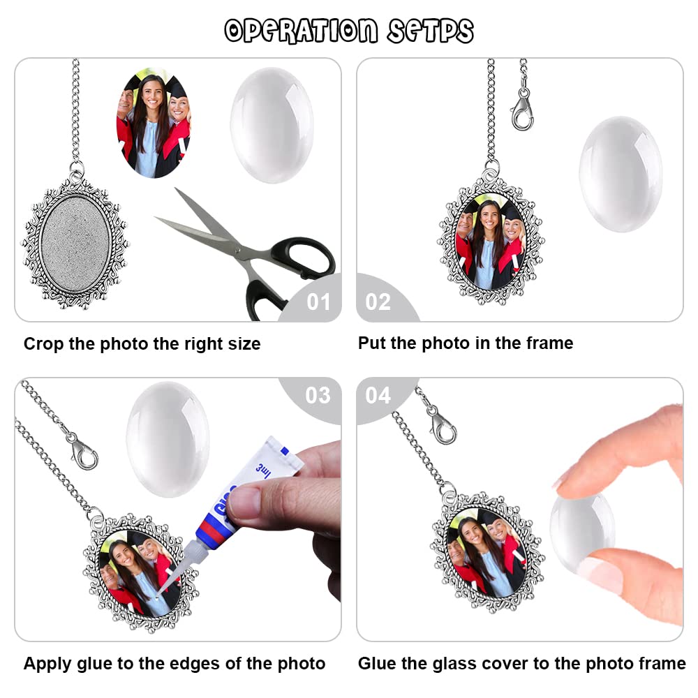 2025 Graduation Cap Photo Charm - 4Pcs Silver Custom Tassel Pendant for College Graduation Ceremony | DIY Keepsake Gift for Graduates | Perfect for Cap Decor, Memory Jewelry & Graduation Party Favors