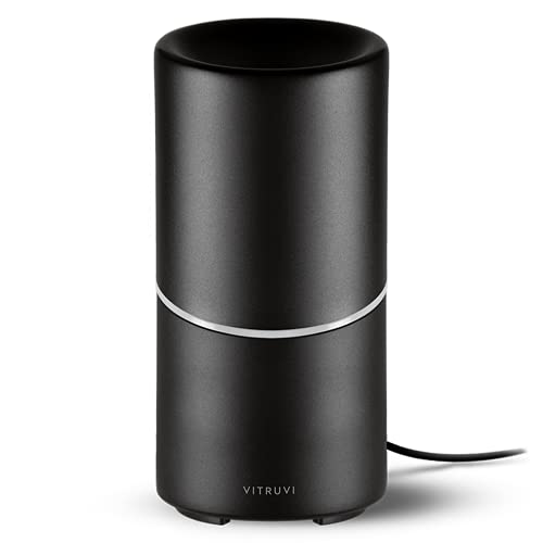 Vitruvi Stay Diffuser - Large Room Ultrasonic Essential Oil Diffuser for Aromatherapy, 95ml Capacity, Matte Black Metal - Perfect for Bedroom, Office & Spa Relaxation
