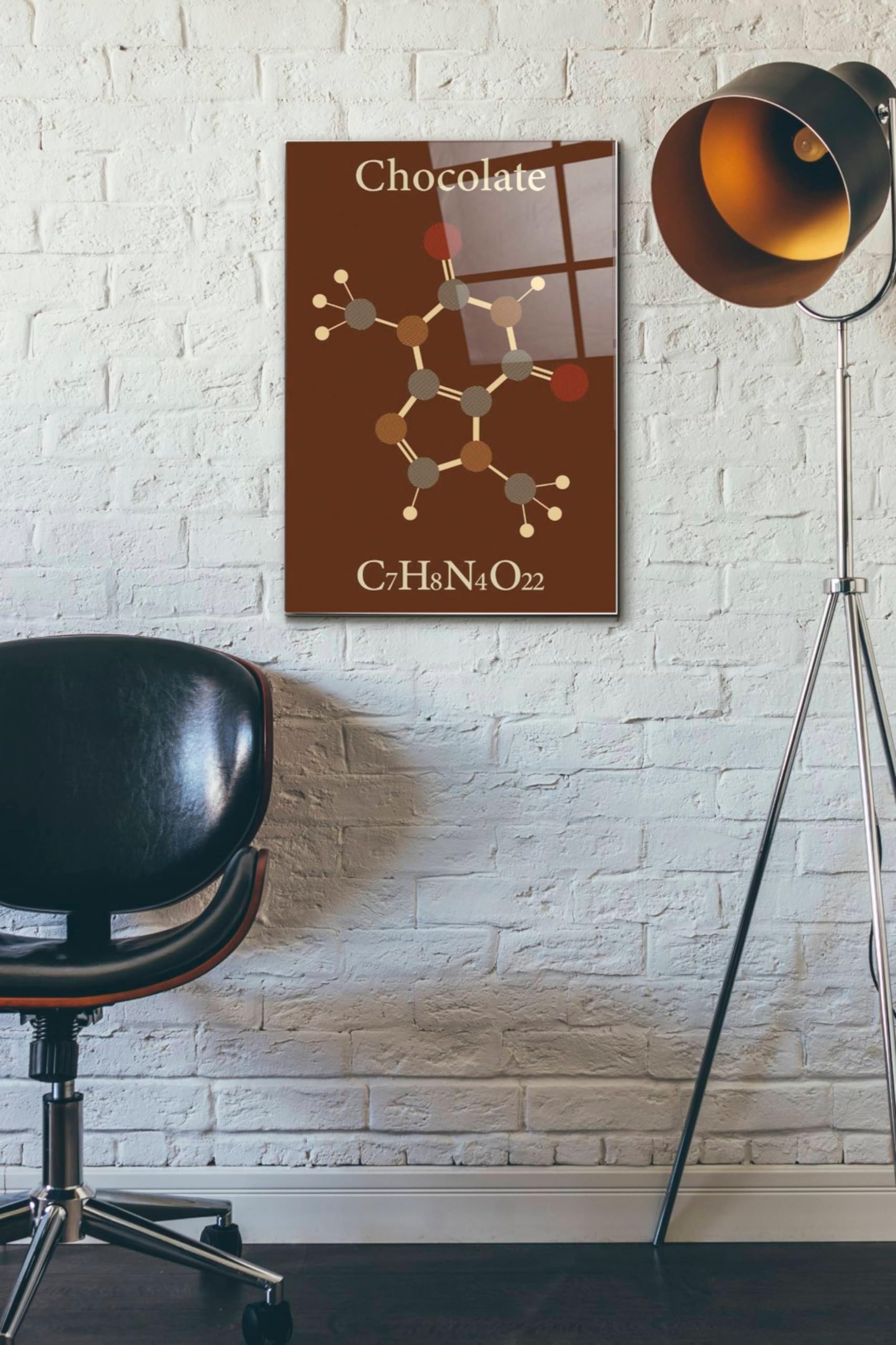 Epic Art 'Chocolate Molecule' Acrylic Glass Wall Decor - 16x24 Inches Modern Science Art for Kitchen, Dining Room & Office Decor