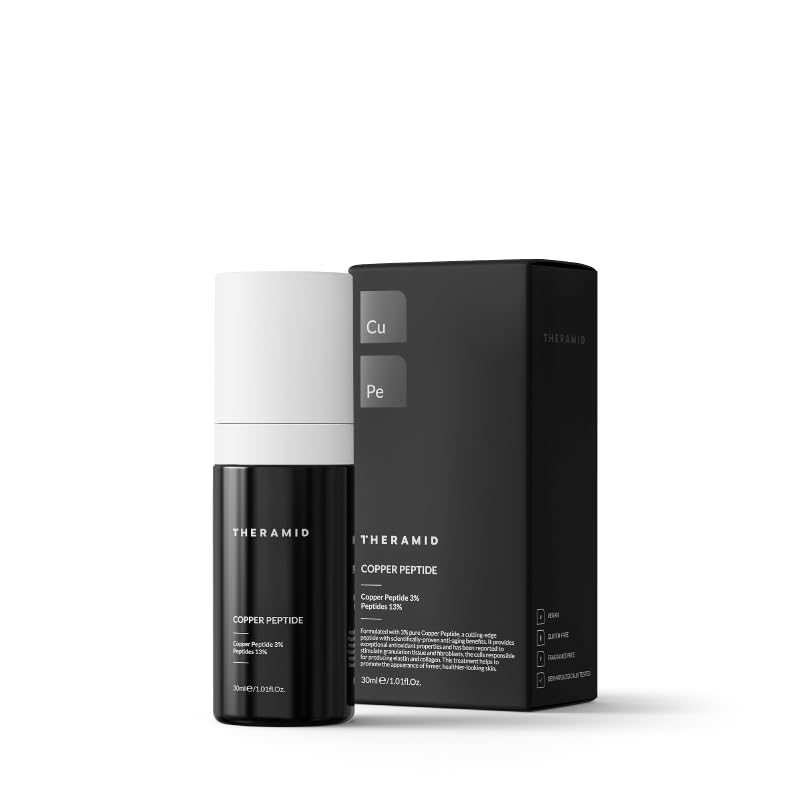 3% Pure Copper Peptide Serum for Anti-Aging | Wrinkle Reduction & Skin Rejuvenation Treatment | Day & Night Moisturizer for Face & Neck
