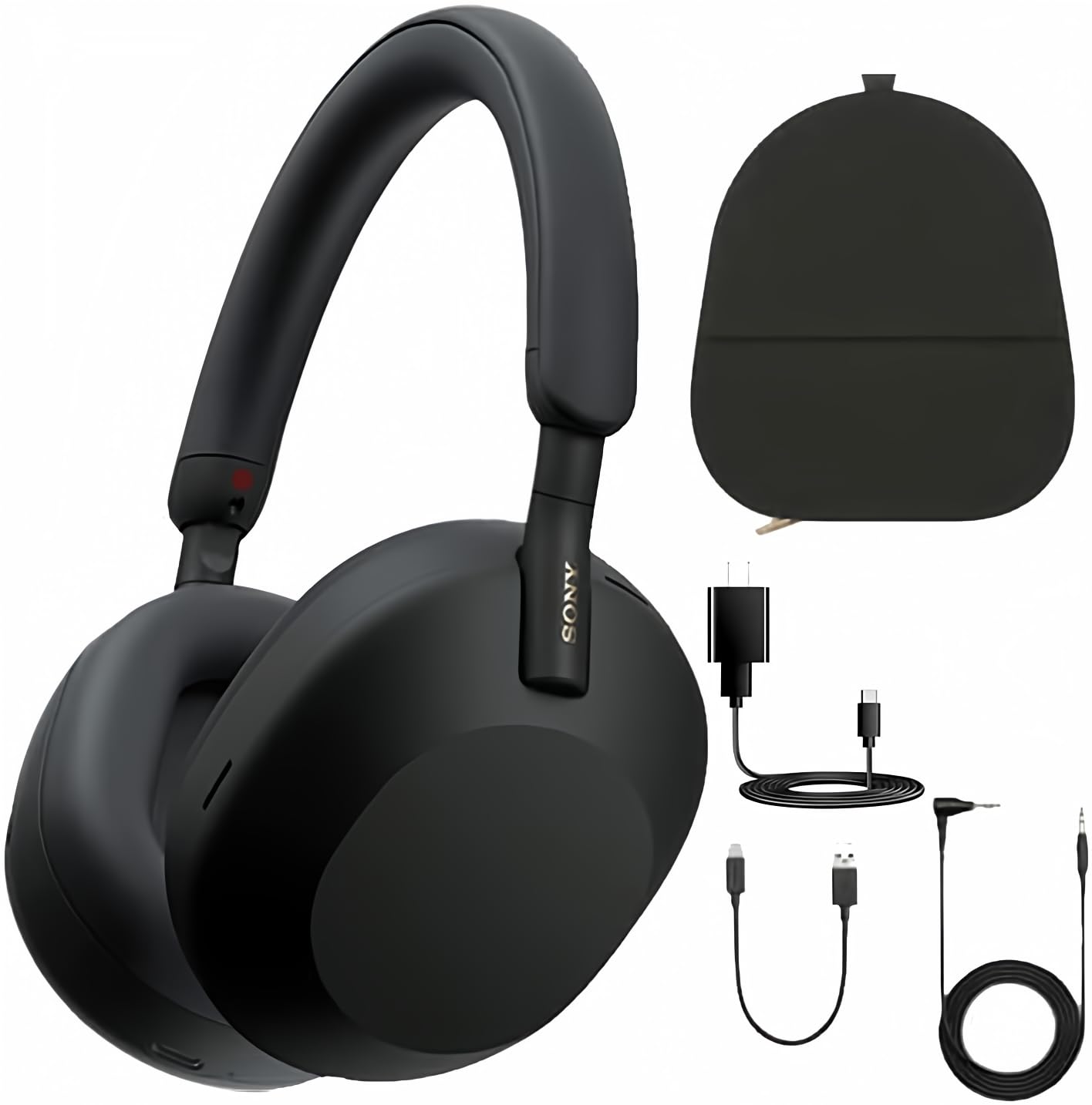 Sony WH-1000XM5 Wireless Noise Cancelling Over-Ear Headphones with Premium Case - Black (Renewed) | Perfect for Travel, Work & Music Lovers