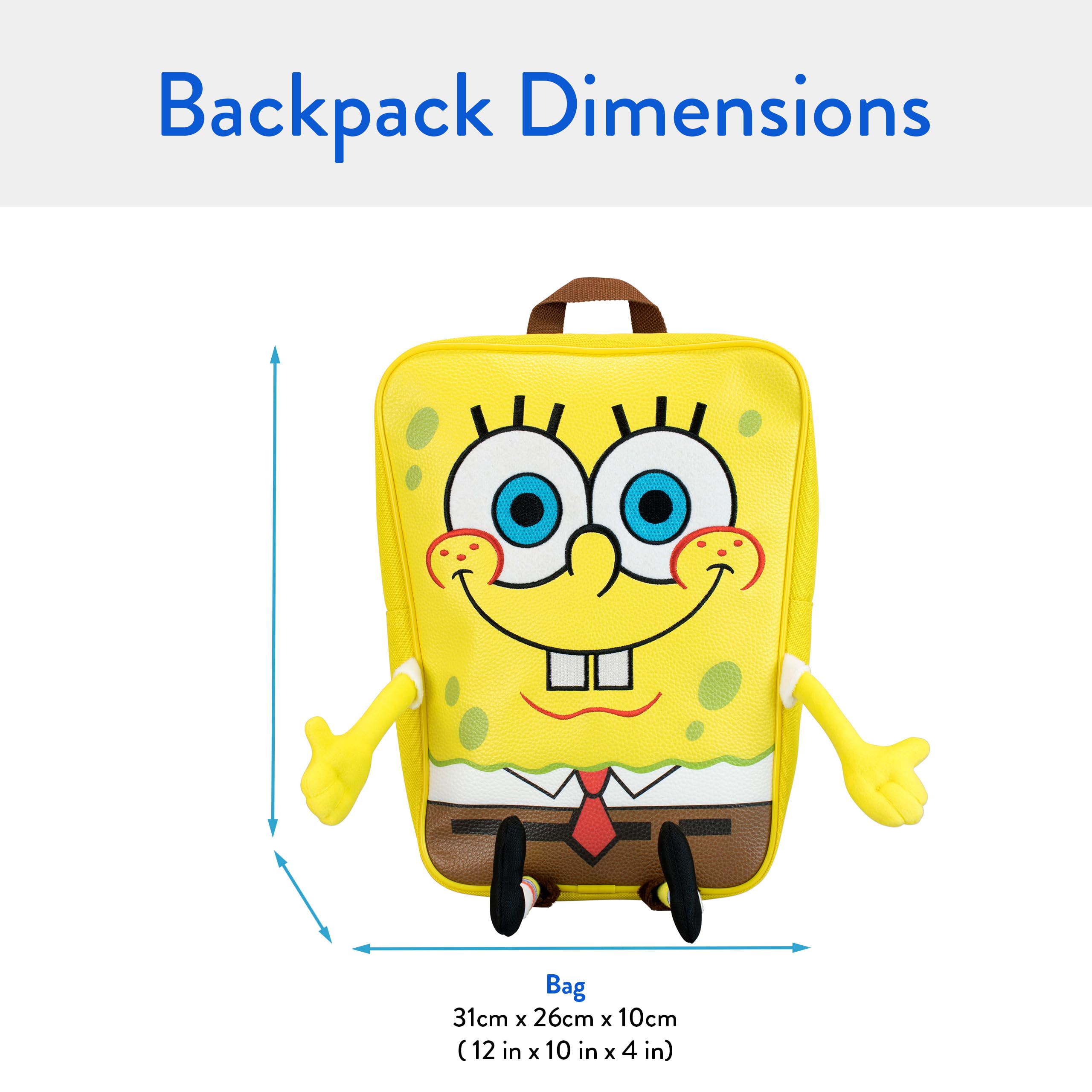 SpongeBob Backpack for Kids - Yellow School Bag for Boys & Girls, Lightweight & Durable, Perfect for School, Travel & Daily Use