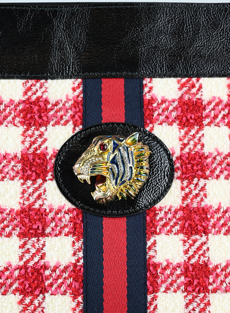 Gucci Red Tartan Fabric Shopper Bag - Stylish & Durable for Work, Travel & Everyday Use