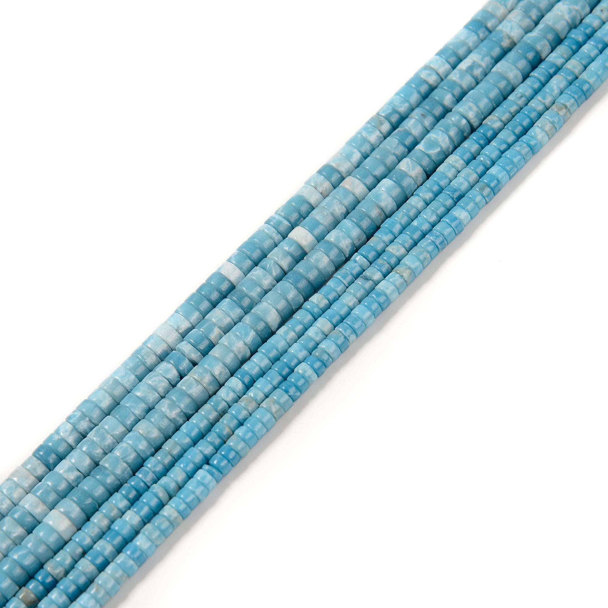 Larimar Quartz Heishi Disc Beads - 2x4mm & 3x6mm Sizes - 15.5 Inch Strand for Jewelry Making & DIY Crafts - Perfect for Necklaces, Bracelets & Earrings