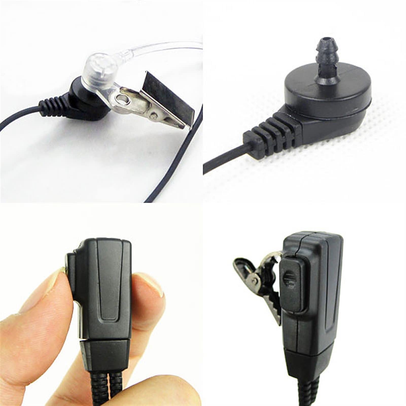 ARSMI 10-Pack PTT Tube Earpiece Headset with Microphone for Motorola Walkie-Talkies - Secure Communication for Security, Construction & Event Staff