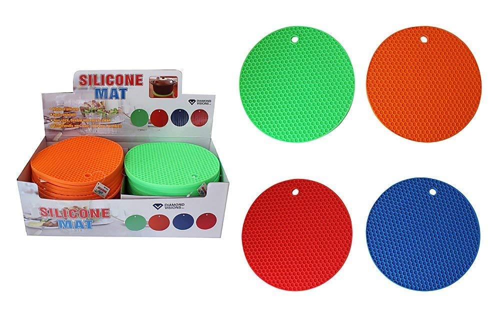 Heat-Resistant Silicone Trivet Mat - 7 Inch Non-Slip Hot Pad for Pots, Pans & Dishes - Perfect for Kitchen Countertops, Dining Tables & Outdoor BBQ Use