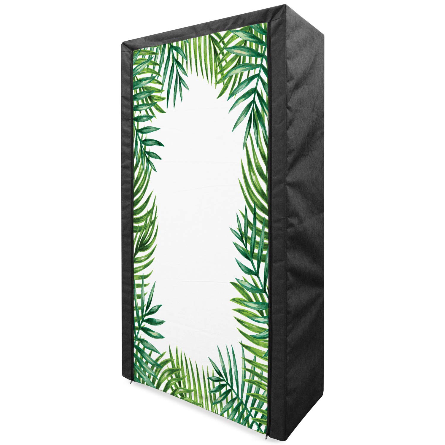 Ambesonne Green Leaf Portable Fabric Wardrobe - 33.5