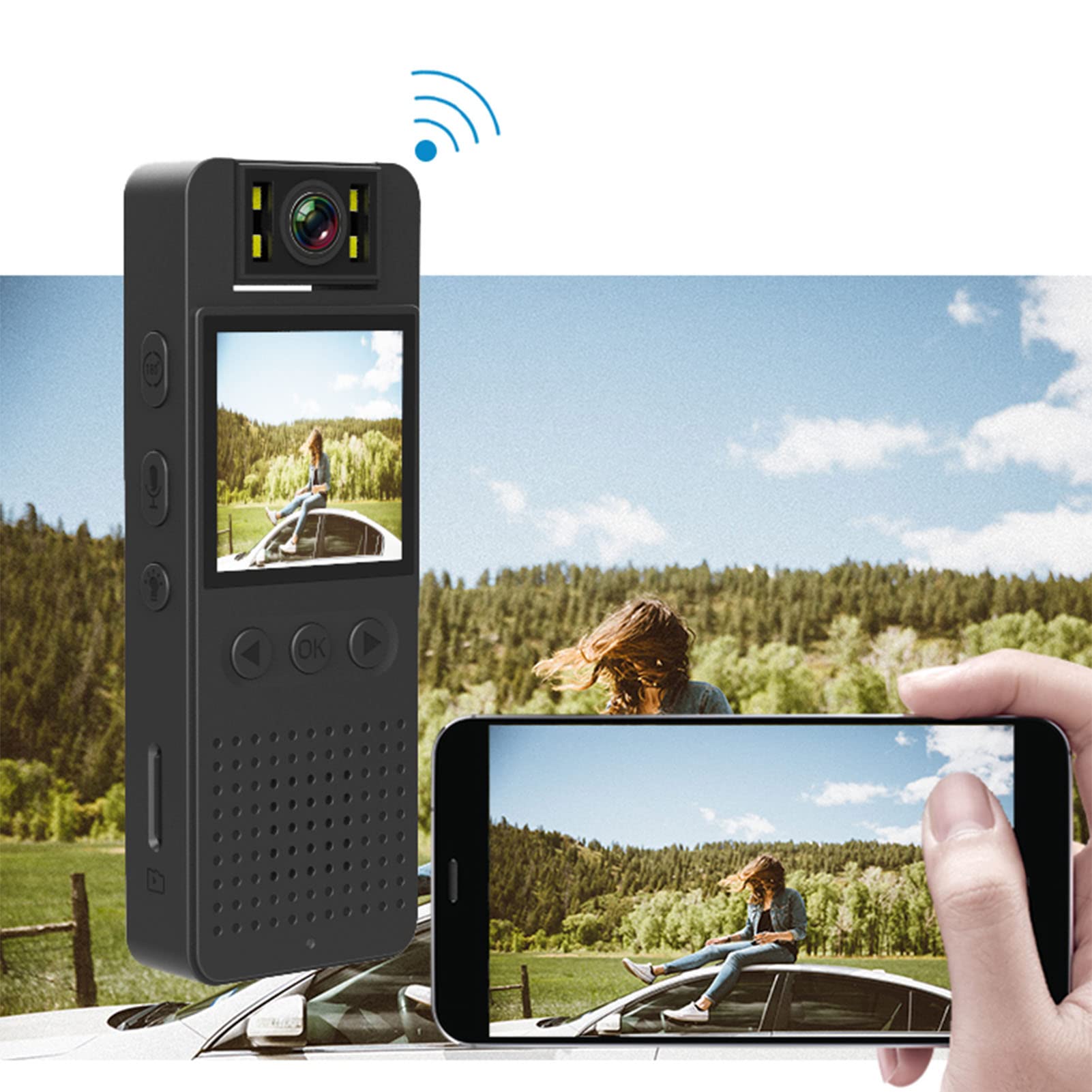 1080P Police Body Camera with WiFi & Real-Time Playback - 180° Rotatable Lens, 64GB Storage - Ideal for Security, Law Enforcement, Outdoor Activities & Daily Use