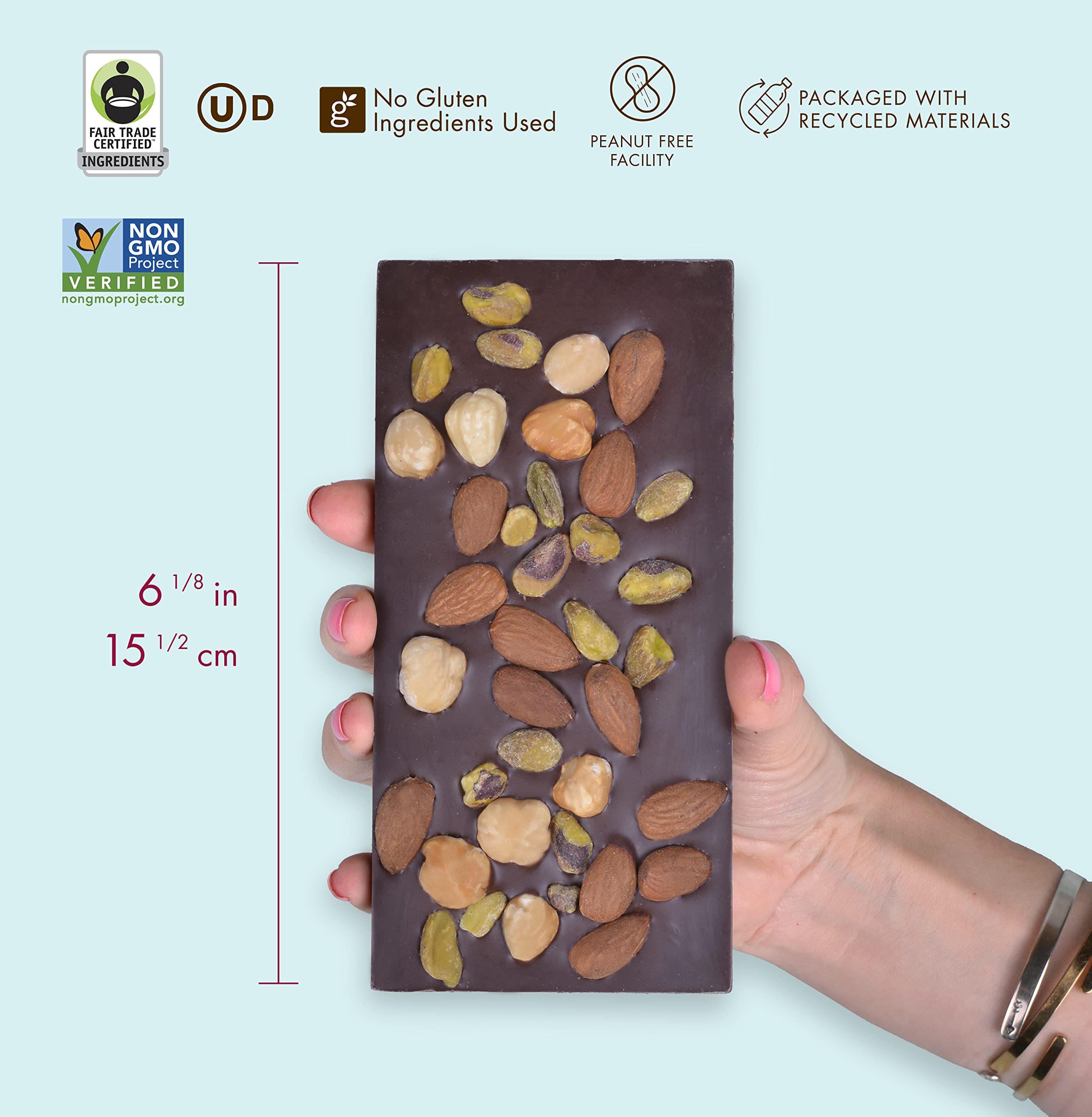 Chuao Chocolatier Triple Nut Temptation Dark Chocolate Bars - Gourmet 70% Cocoa Snacks - 10 Pack (2.8oz Each) - Perfect for Gift Baskets, Birthdays, Thank You Gifts & Care Packages - Ideal for Holiday Parties, Office Treats & Chocolate Lovers